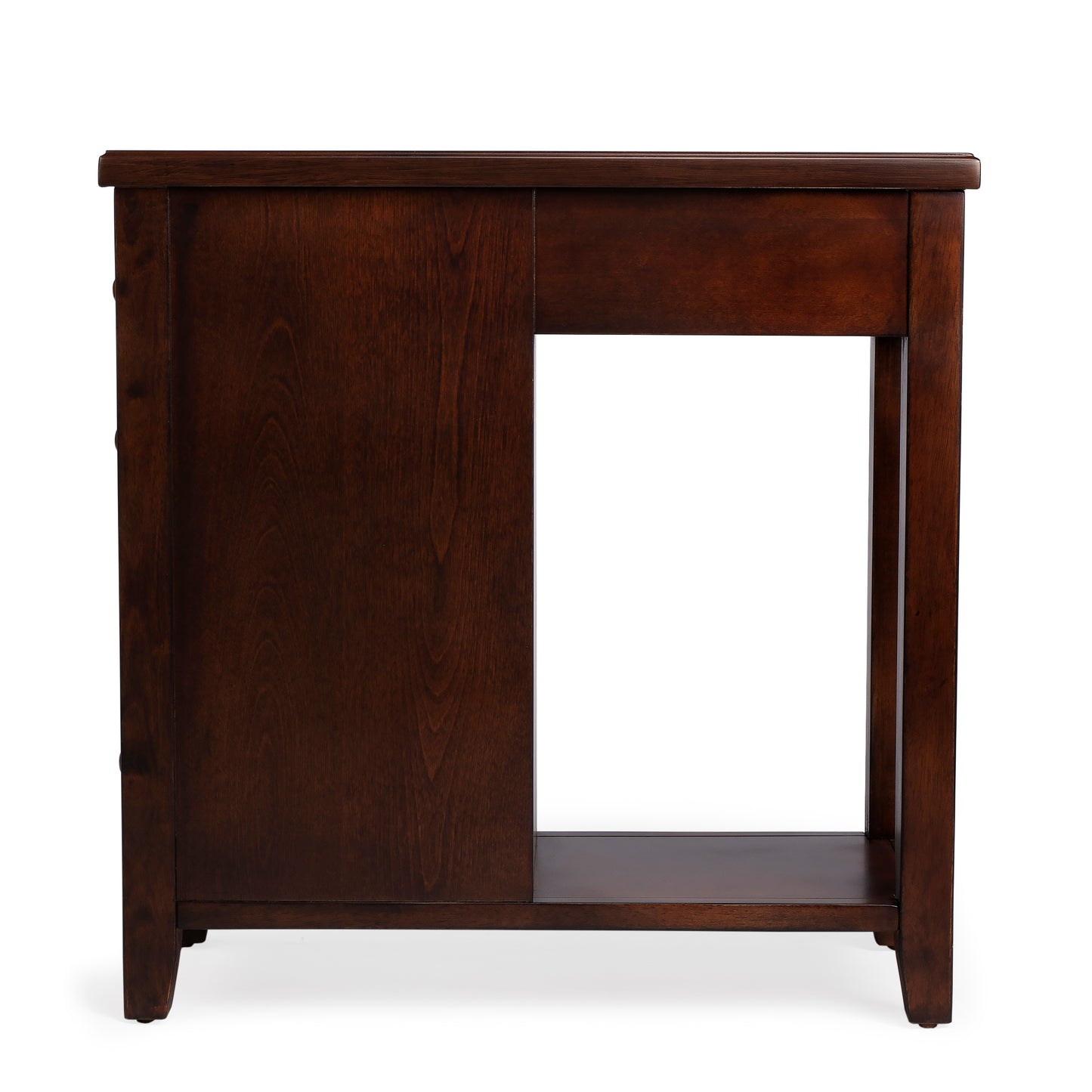 Butler Specialty Company Kelton 11.5 in. W Rectangular Wood 4 Drawer Side Table with Open Shelf, Dark Brown