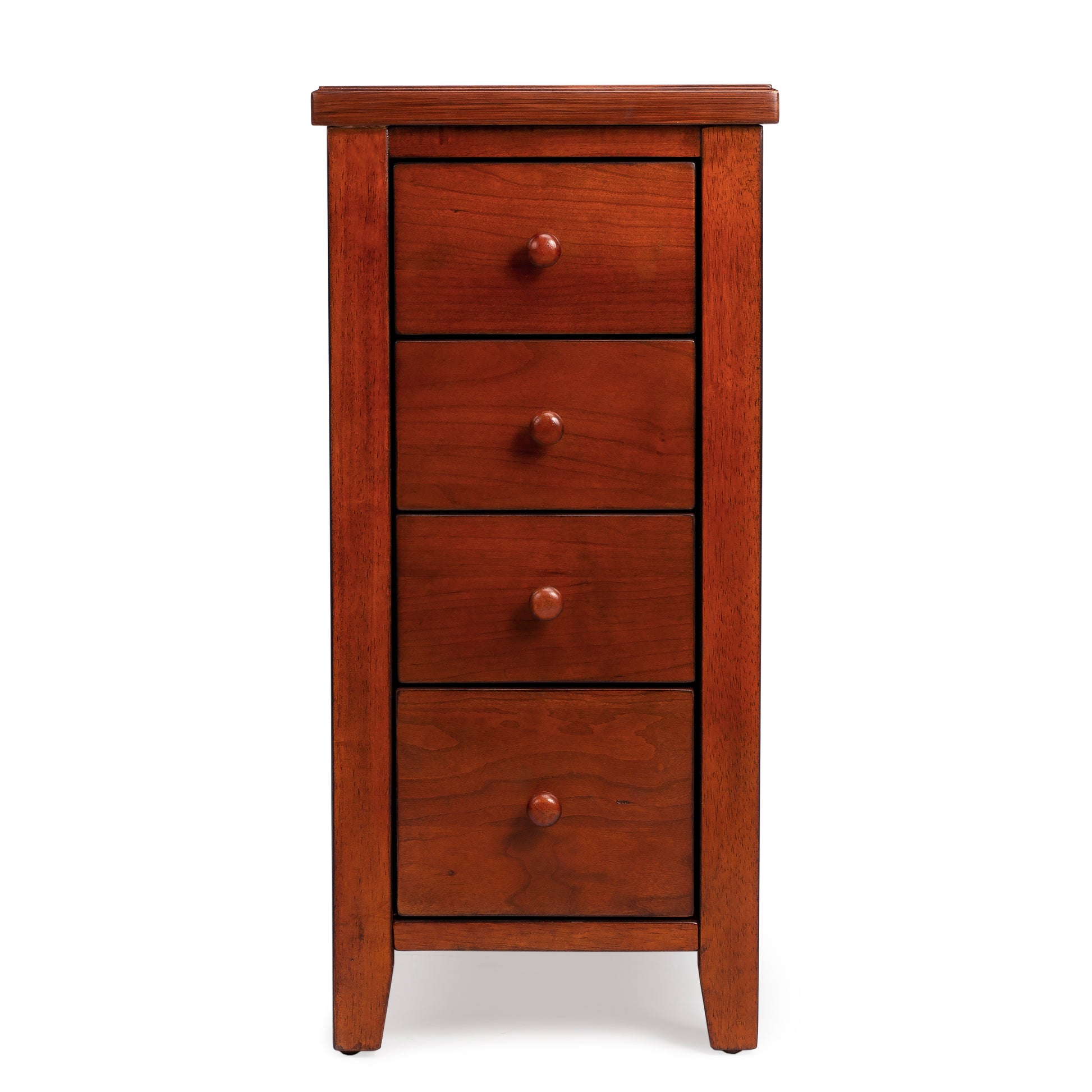 Butler Specialty Company Kelton 11.5 in. W Rectangular Wood 4 Drawer Side Table with Open Shelf, Medium Brown