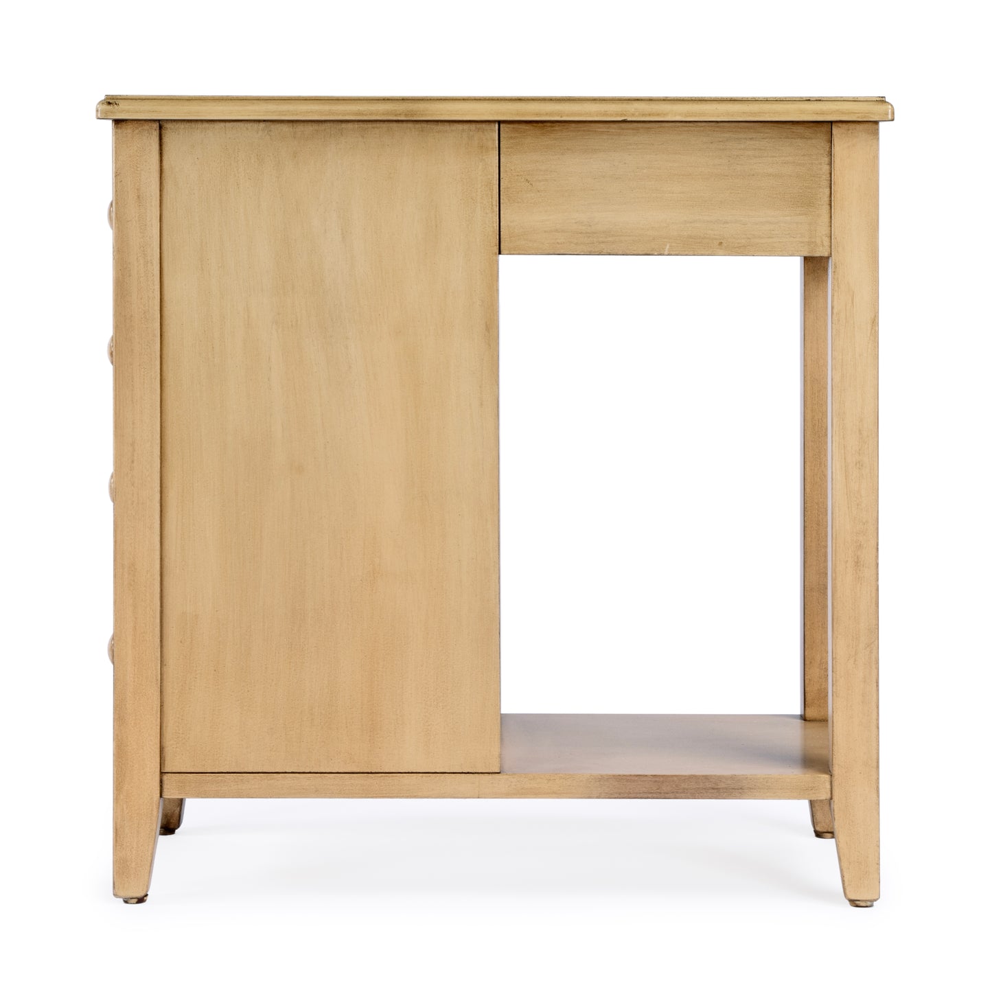 Butler Specialty Company Kelton 11.5 in. W Rectangular Wood 4 Drawer Side Table with Open Shelf, Beige