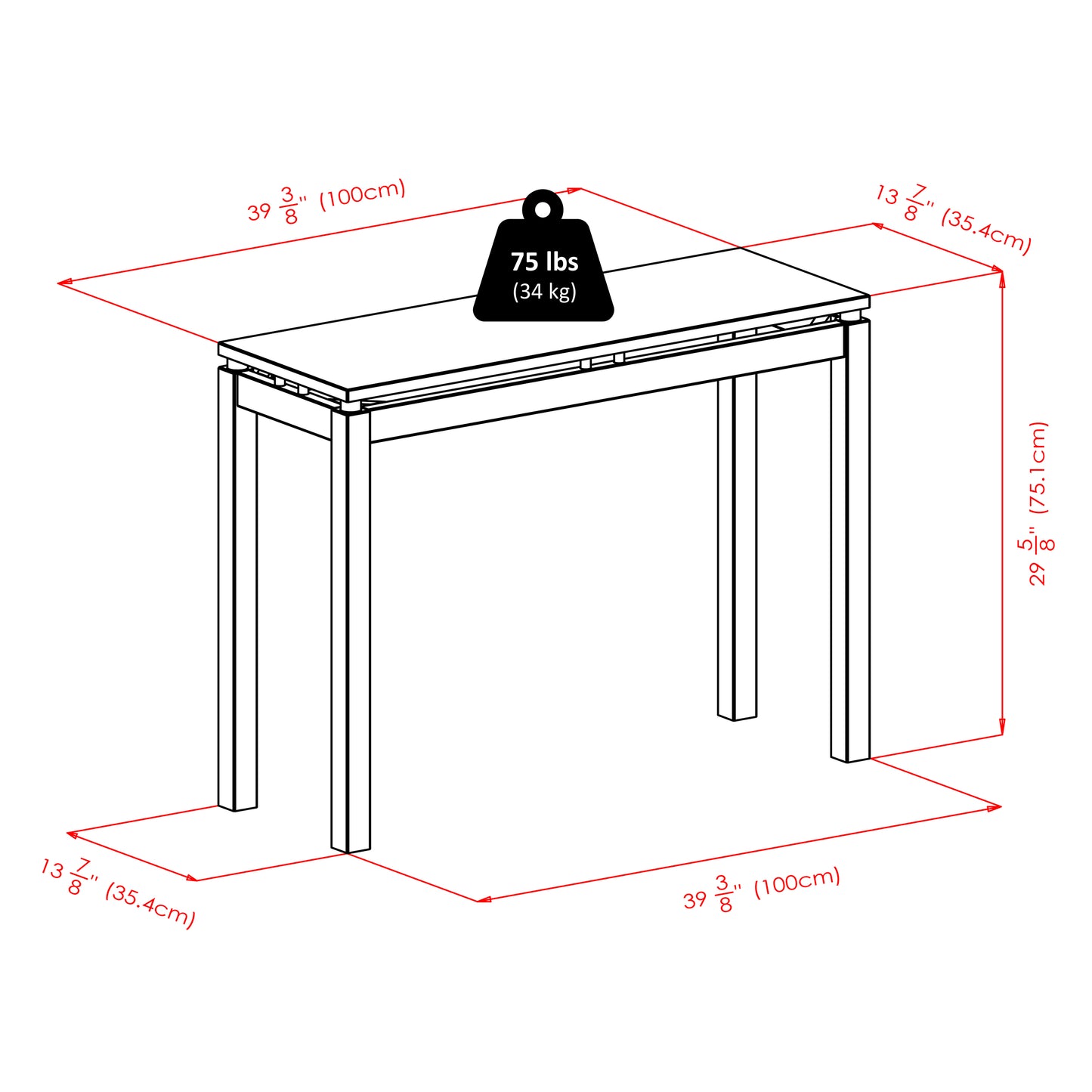 Linea Console Table, Espresso