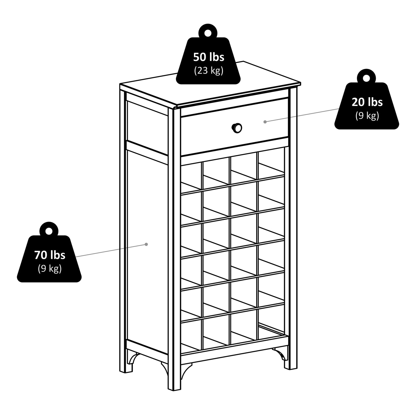 Ancona 24-Bottle Wine Cabinet, Espresso