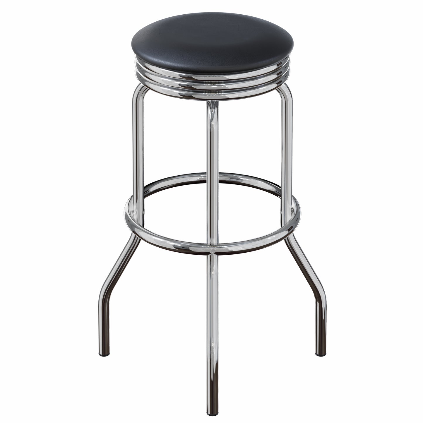 Summit 2-Pc Swivel Seat Stool Set, Black and Chrome