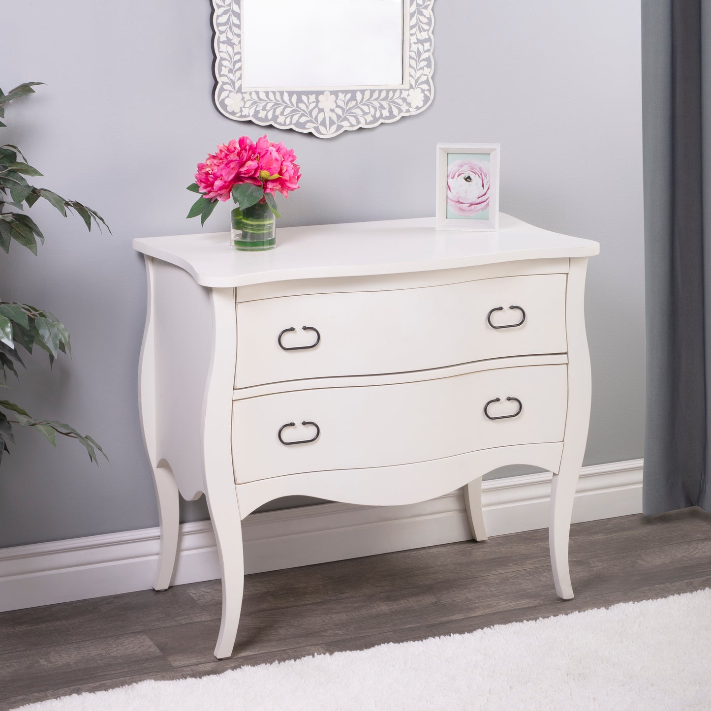 Rochelle 2 Drawer Chest in White 9307288