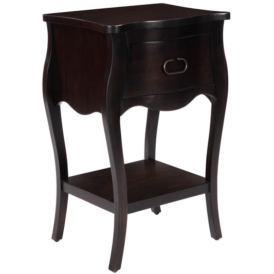Rochelle 1 Drawer Nightstand in Dark Brown  9308117