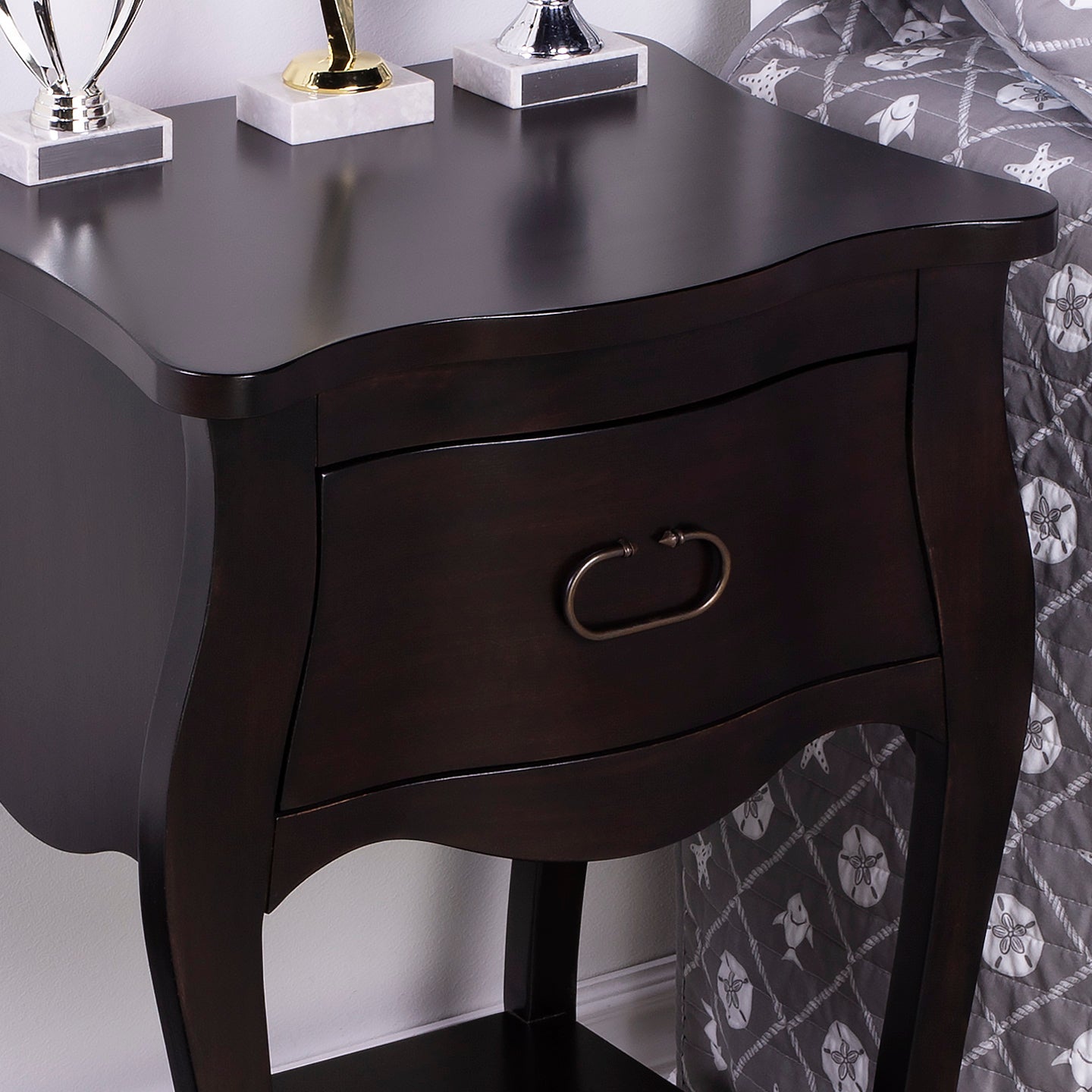 Rochelle 1 Drawer Nightstand in Dark Brown 9308117