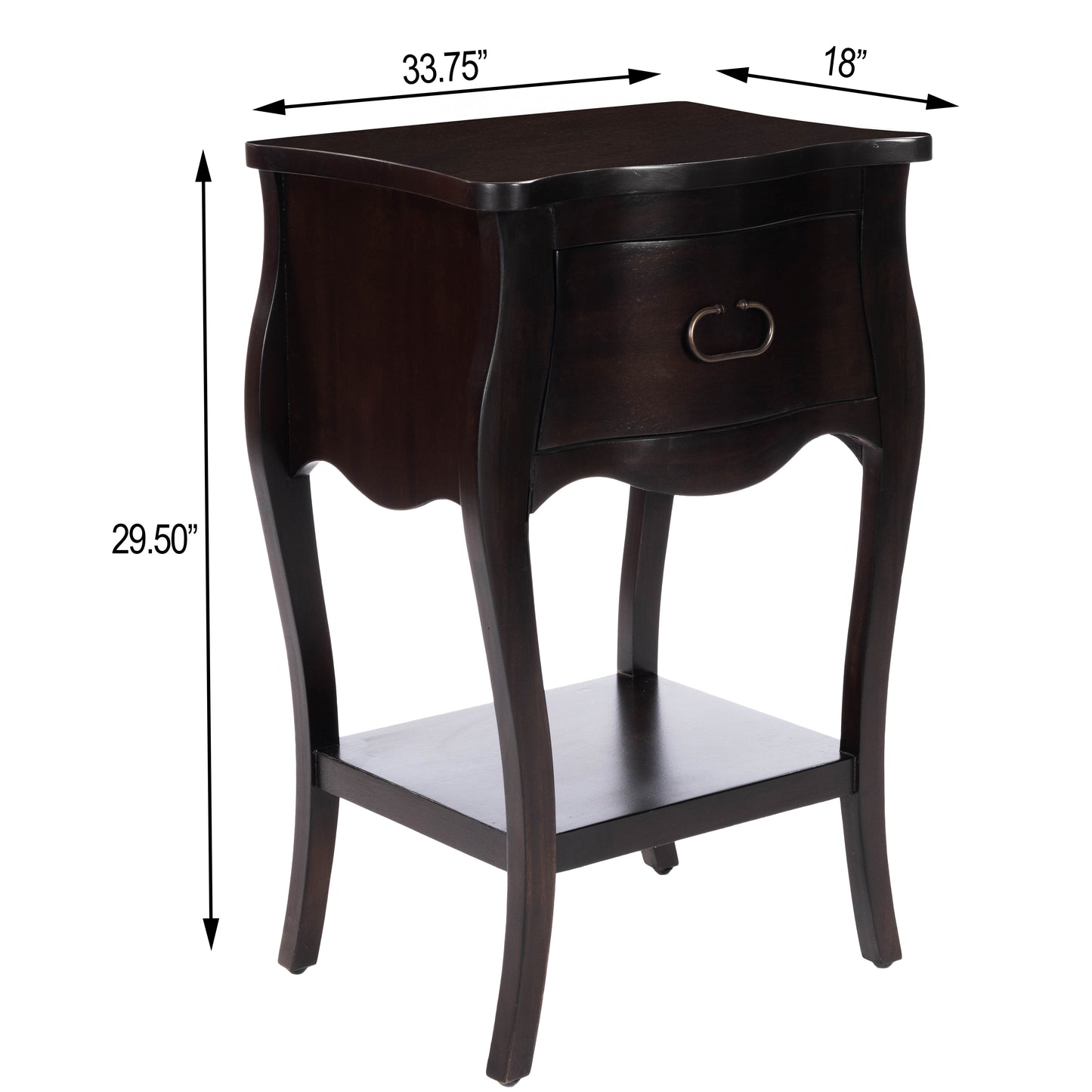 Rochelle 1 Drawer Nightstand in Dark Brown 9308117