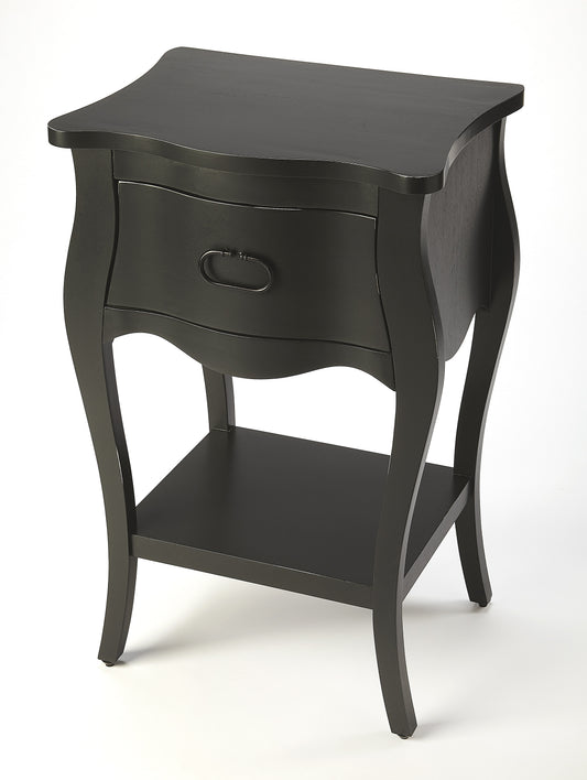 Rochelle 1 Drawer Nightstand in Black  9308295