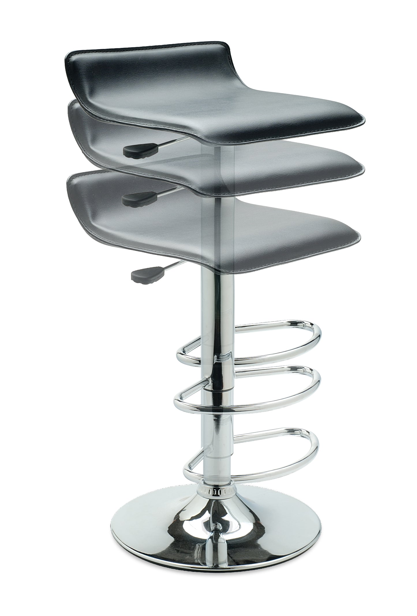 Spectrum Adjustable Swivel Stool, Black and Chrome