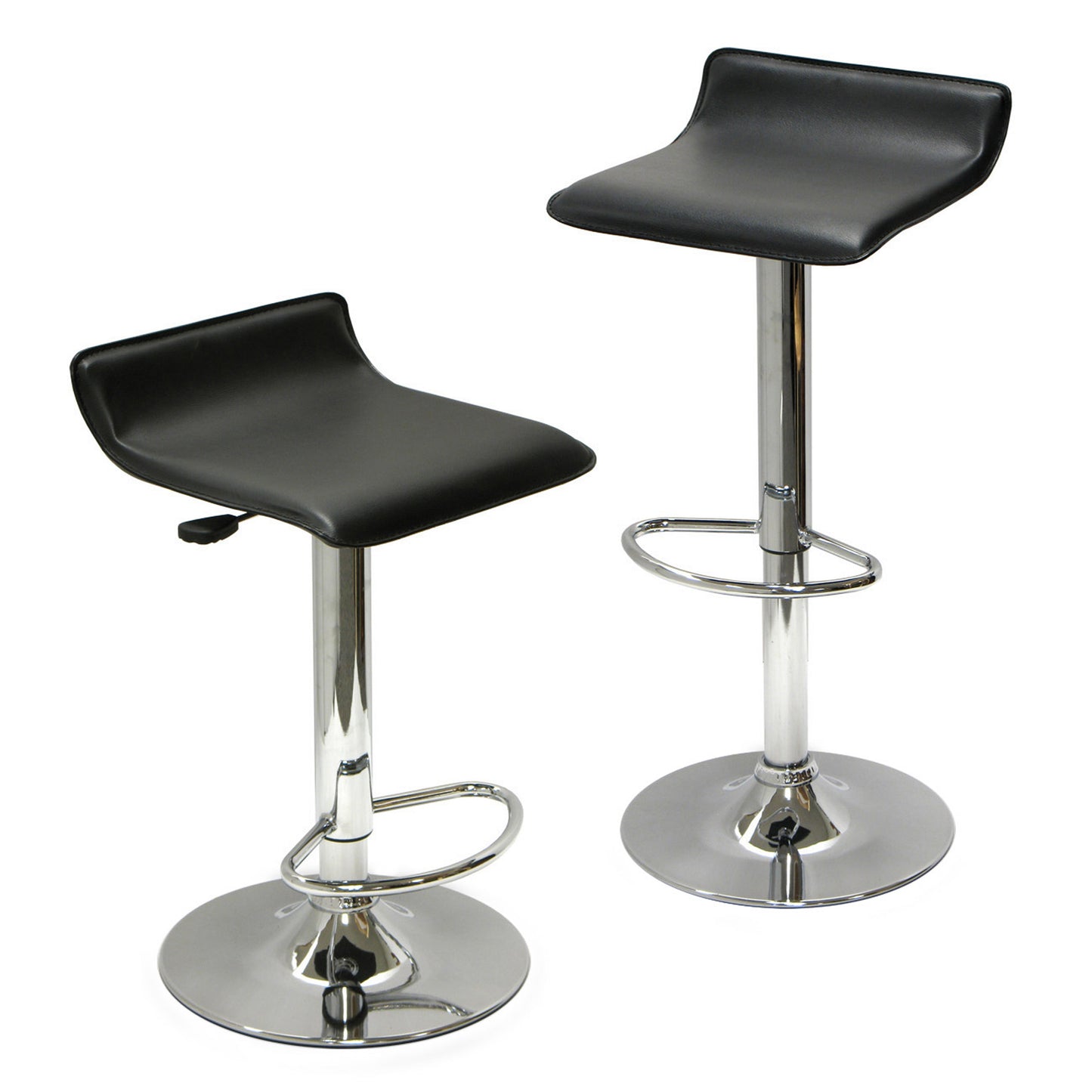 Spectrum 2-Pc Adjustable Swivel Stool Set, Black and Chrome