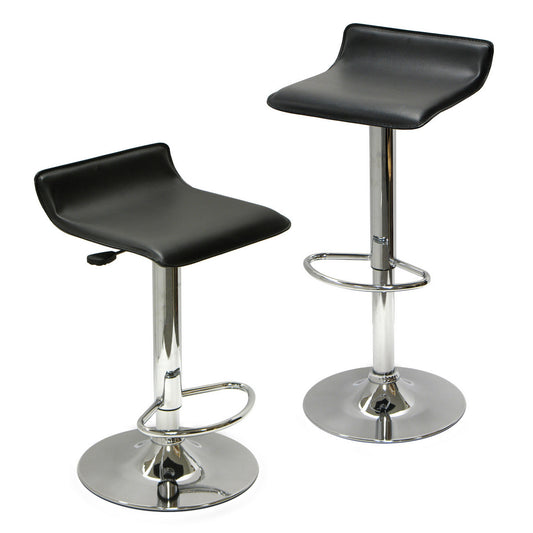 Spectrum 2-Pc Adjustable Swivel Stool Set, Black and Chrome