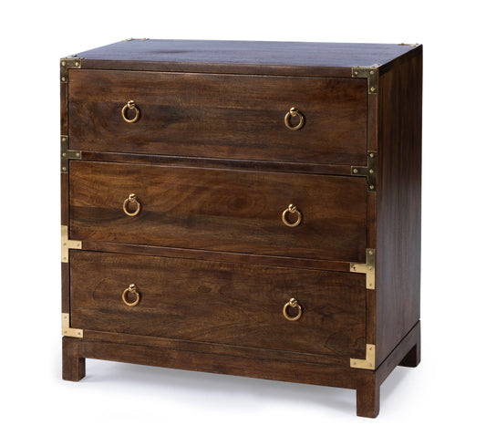 Forster Campaign 3 Drawer Dresser in Dark Brown 9337354