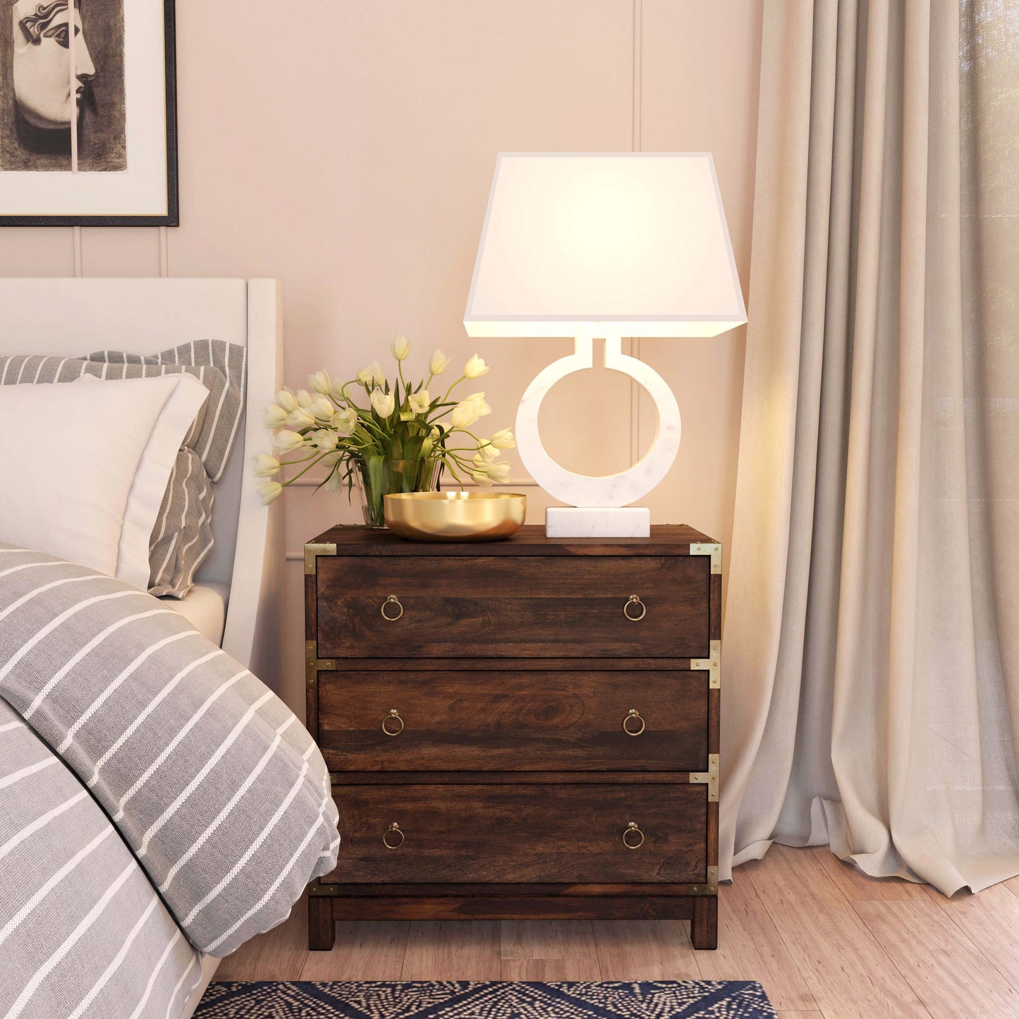 Forster Campaign 3 Drawer Dresser in Dark Brown 9337354