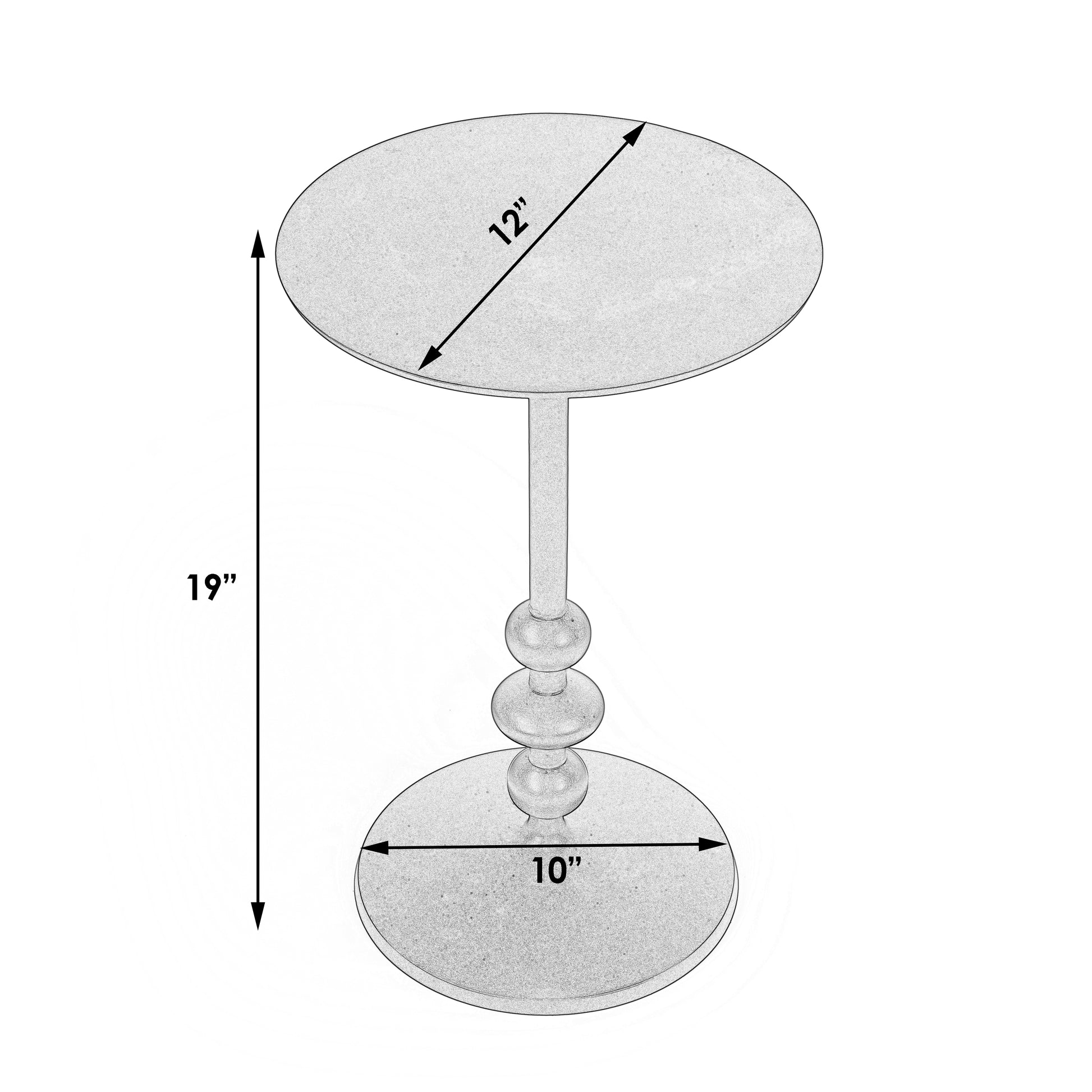 Butler Specialty Company Zora Outdoor 12 in. W Round Pedestal Base Side Table, Black