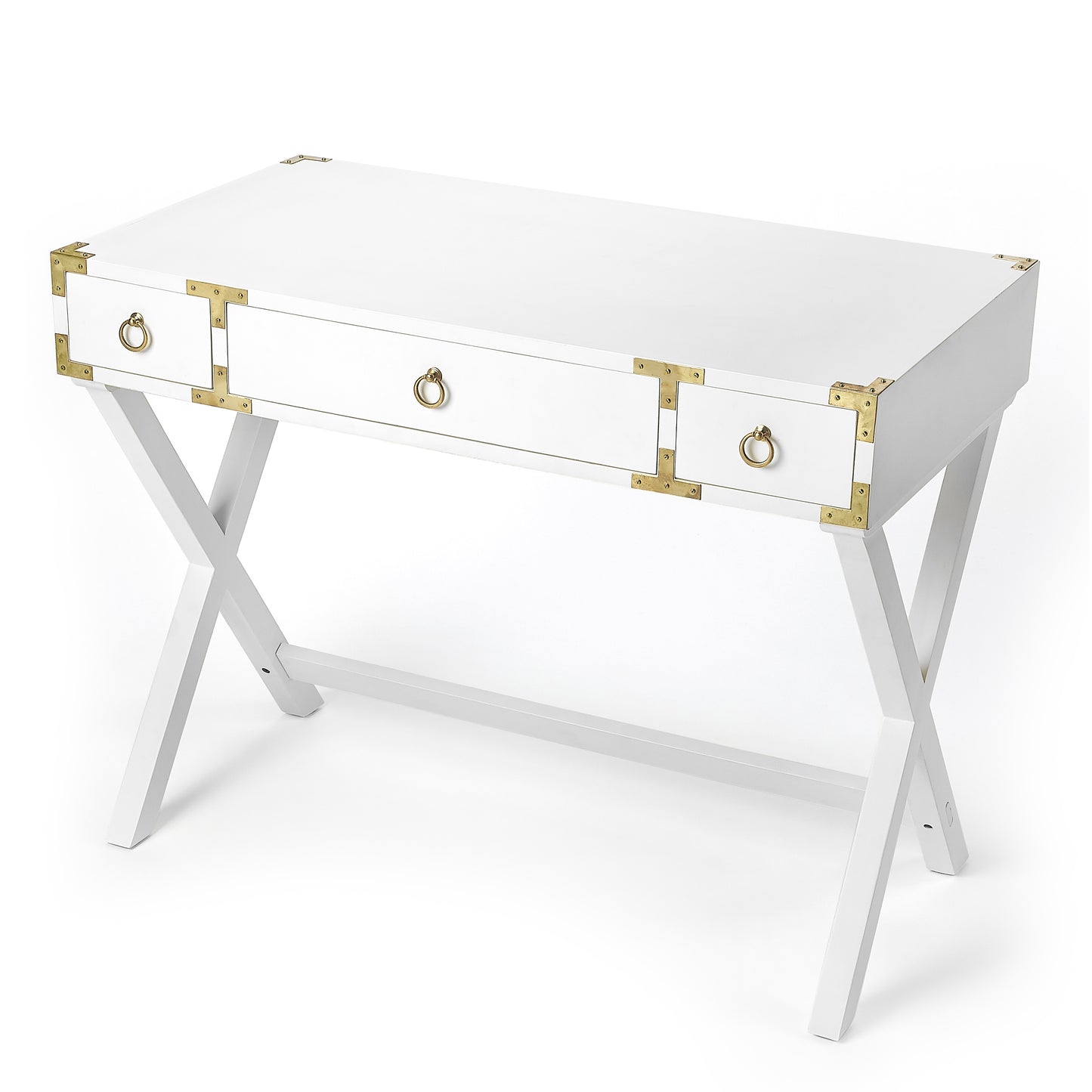 Forster Campaign Writing Desk in White 9341304