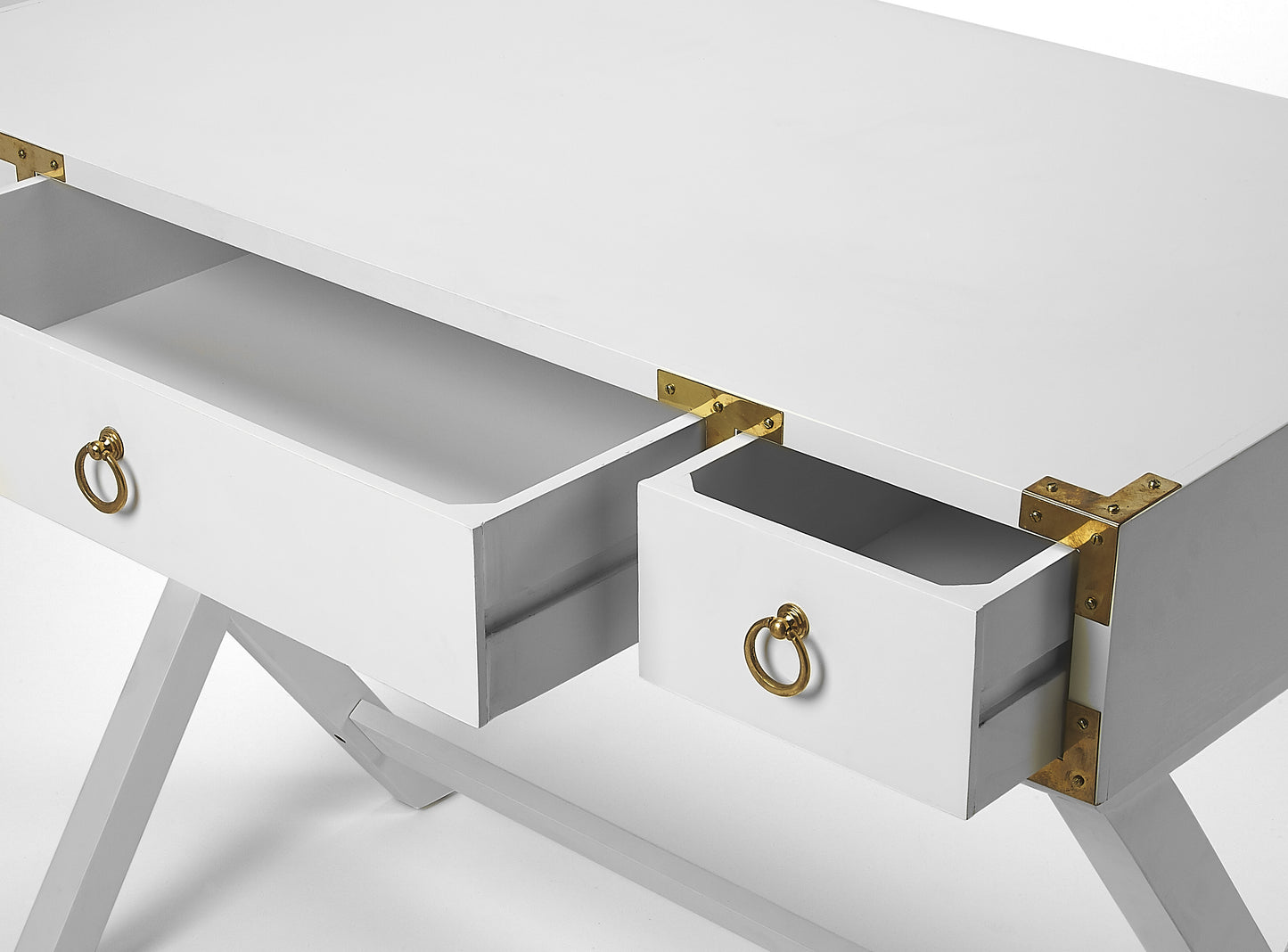 Forster Campaign Writing Desk in White 9341304