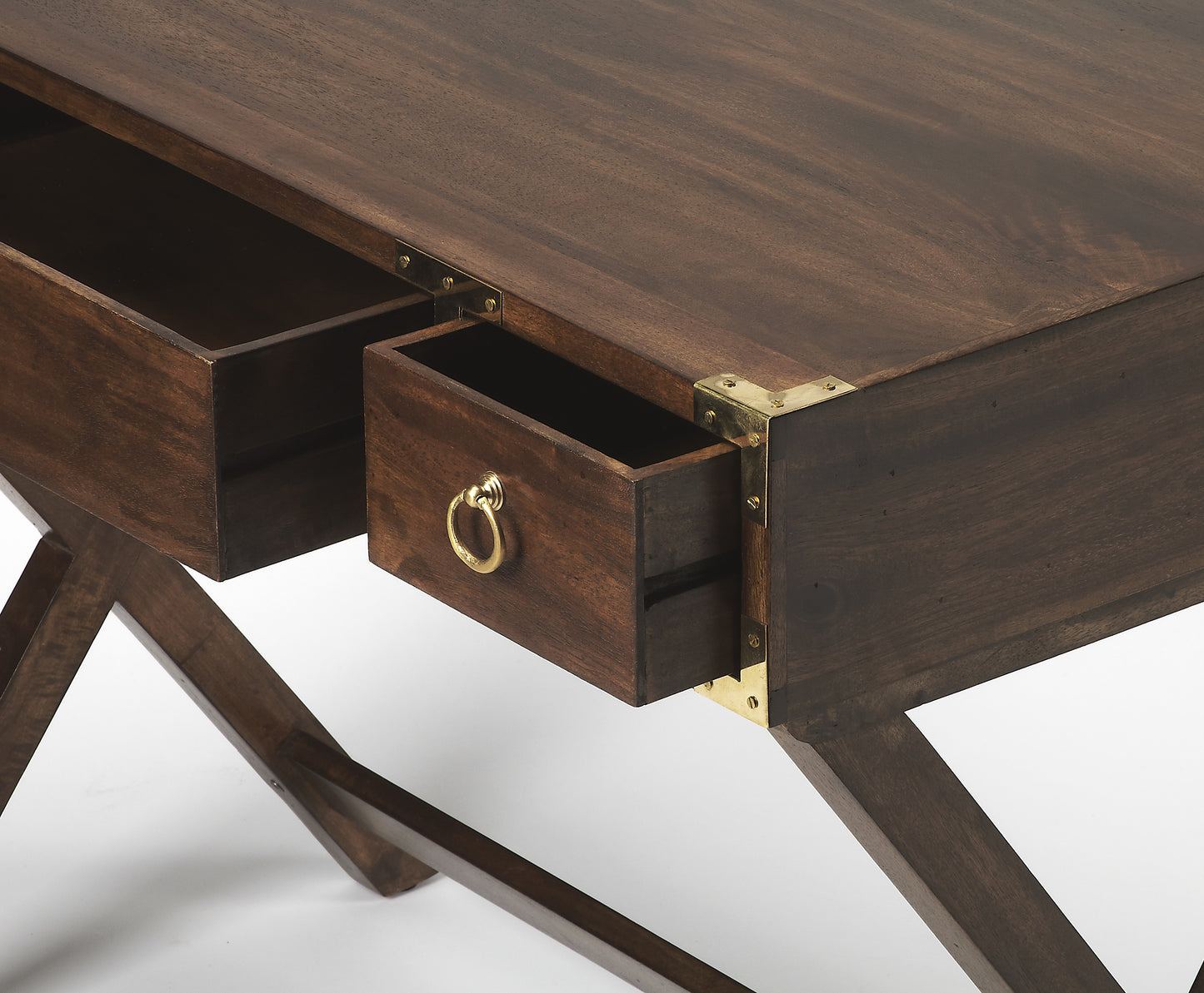 Forster Campaign Writing Desk in Dark Brown 9341354