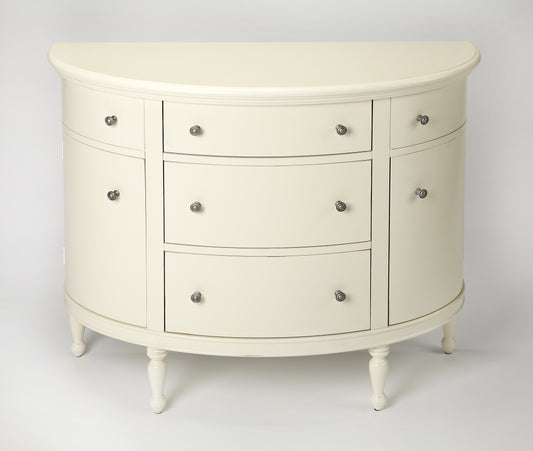 Butler Specialty Company Bedford 41 in. W Demilune Traditional Console Table with Storage, White