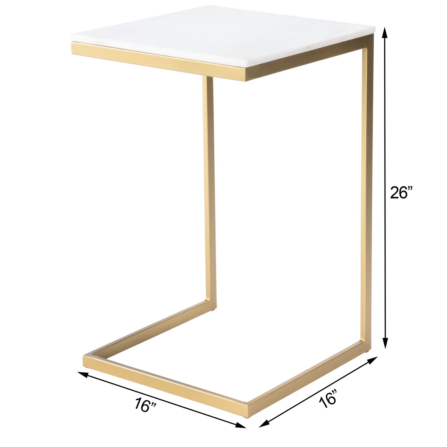 Lawler Marble C- Side Table in Gold 9349025