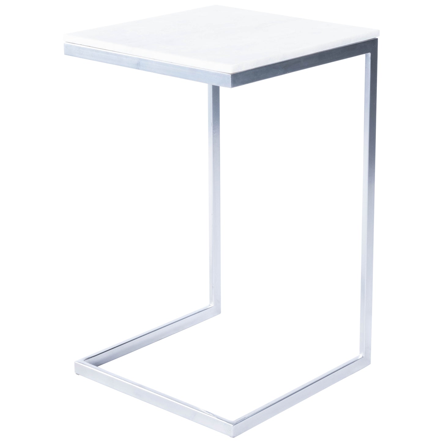 Lawler Marble C- Side Table in Silver,White 9349220