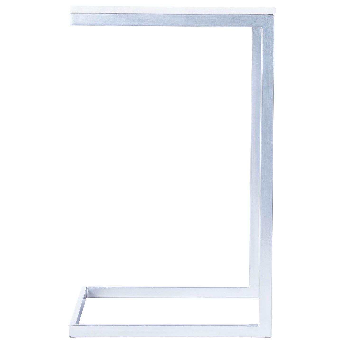 Lawler Marble C- Side Table in Silver,White 9349220