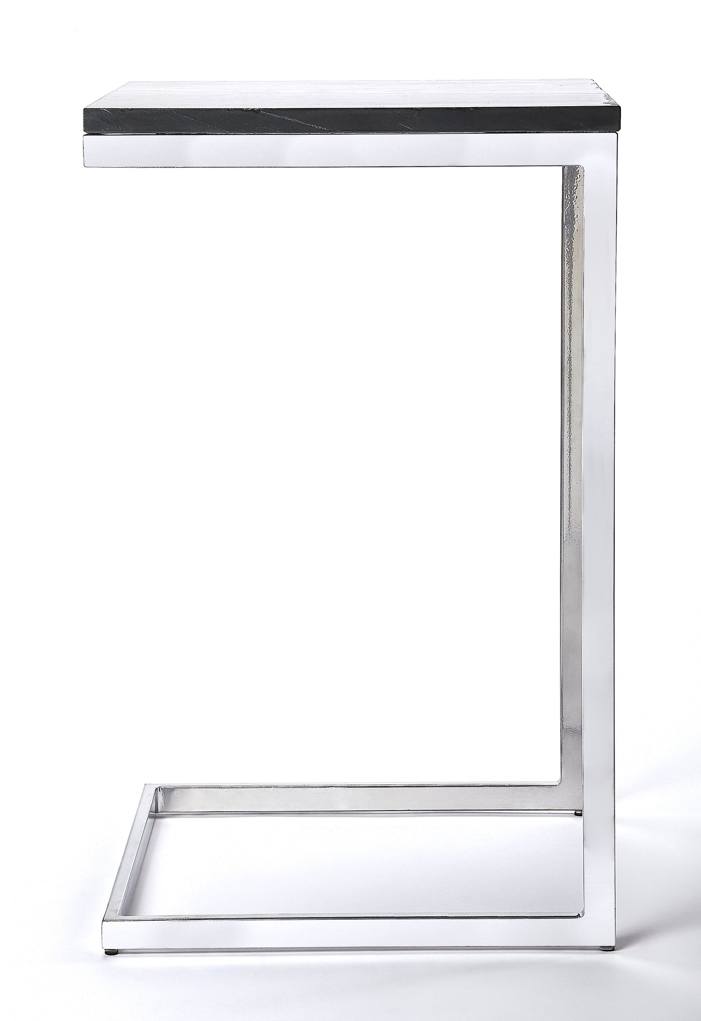 Lawler Marble C- Side Table in Black,Silver 9349414
