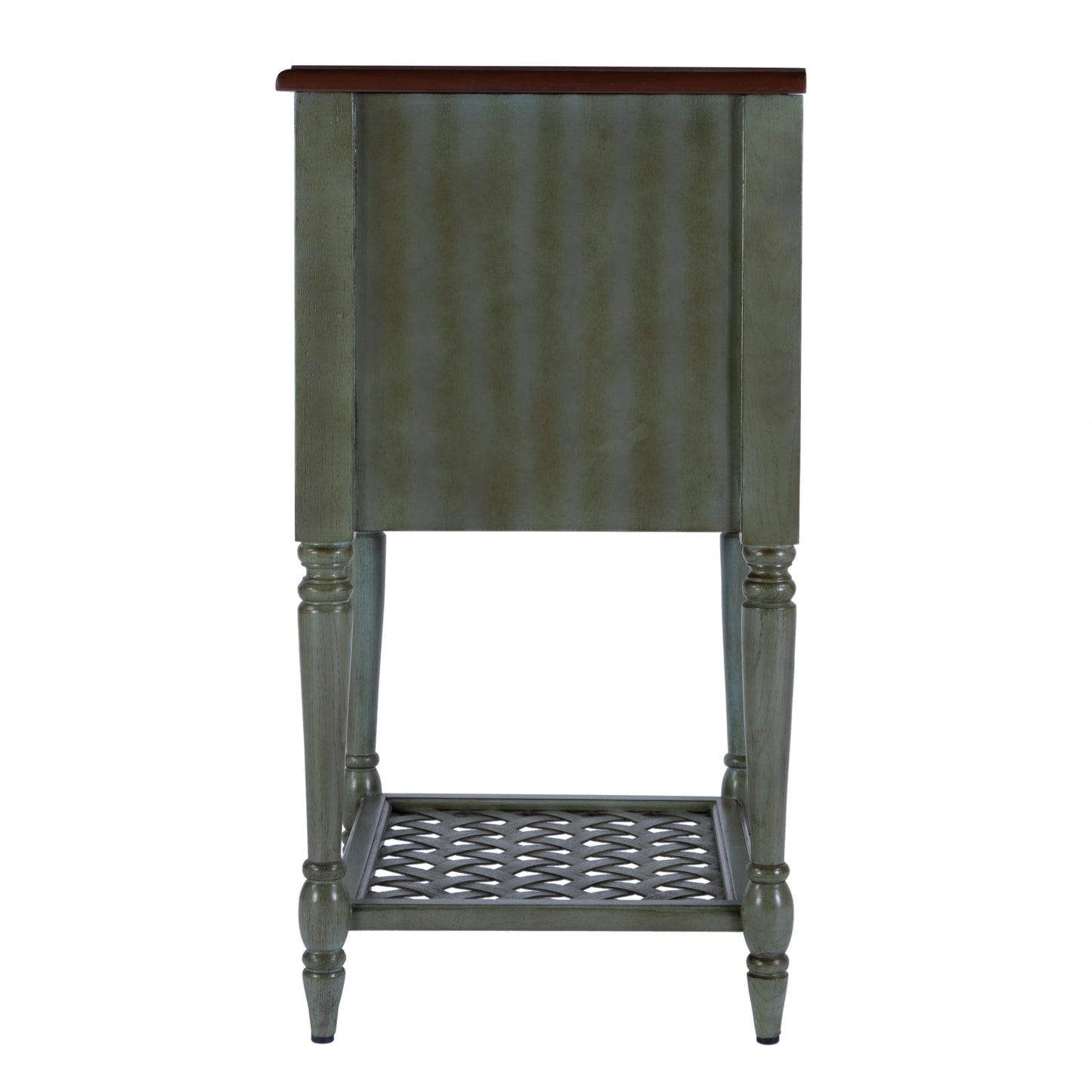 Butler Specialty Company Chadway 20 in. W Rectangular Wood Rustic 1 Drawer End Table, Green
