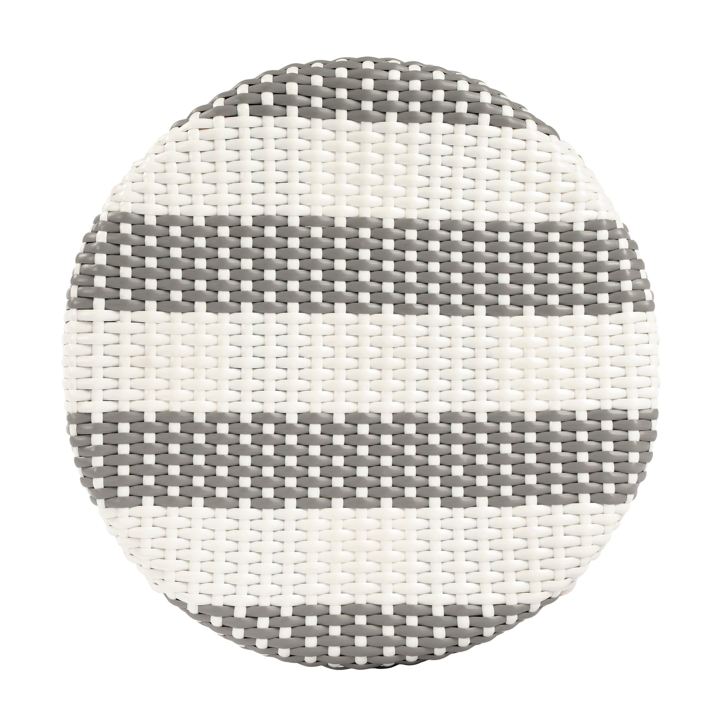 Tobias Round Rattan 30" Bar Stool in Gray and White Stripe 9370144