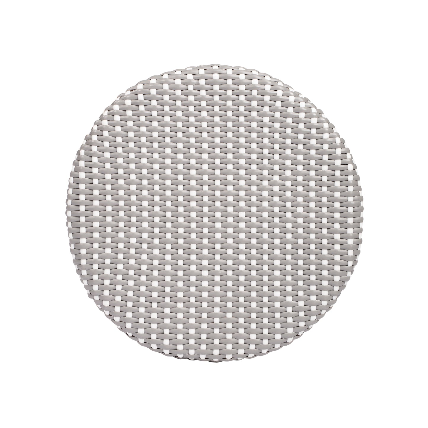 Tobias Round Rattan 30" Bar Stool in Gray and White Dot 9370266