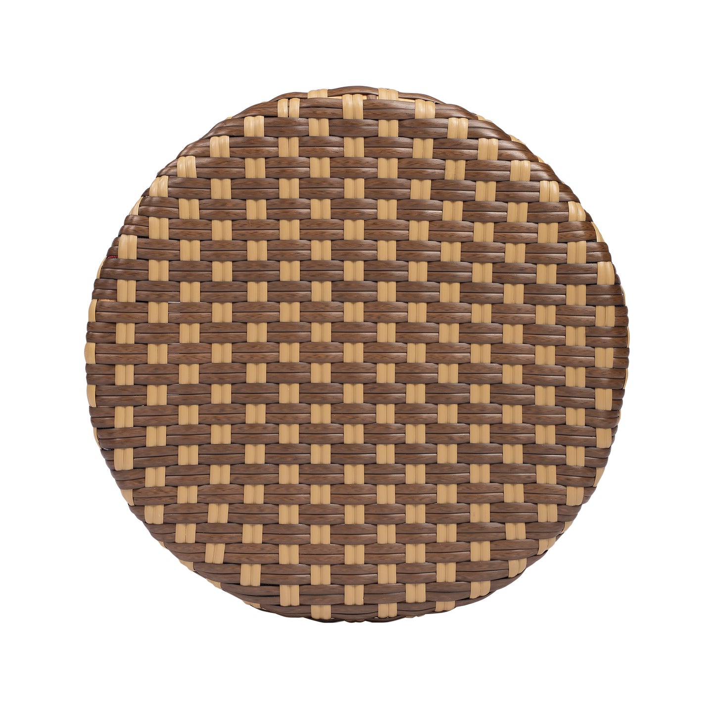 Tobias Round Rattan 30" Bar Stool in Brown and Tan Dot 9370354