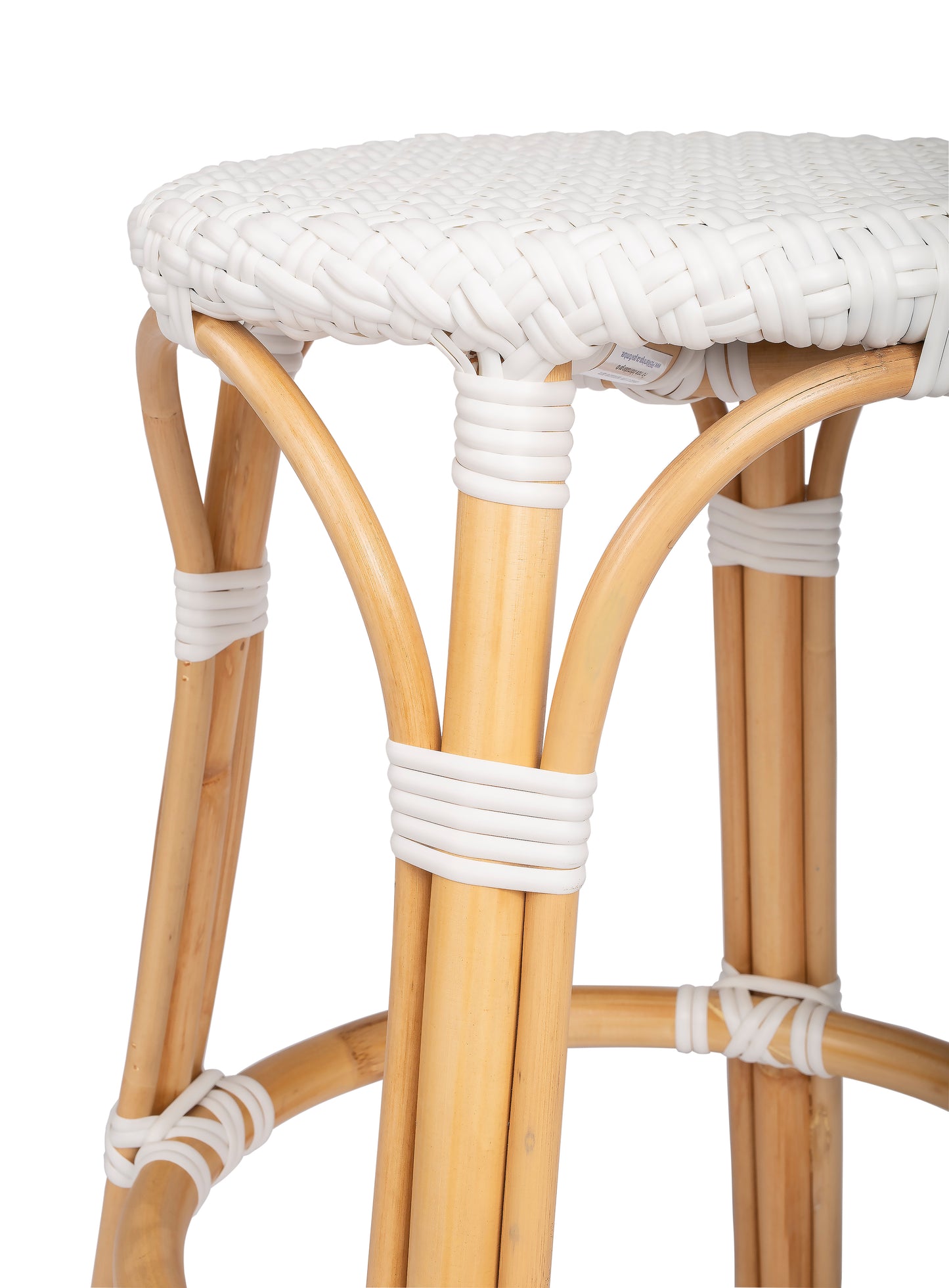 Tobias Rattan Round 24" Counter Stool in Glossy White 9371304