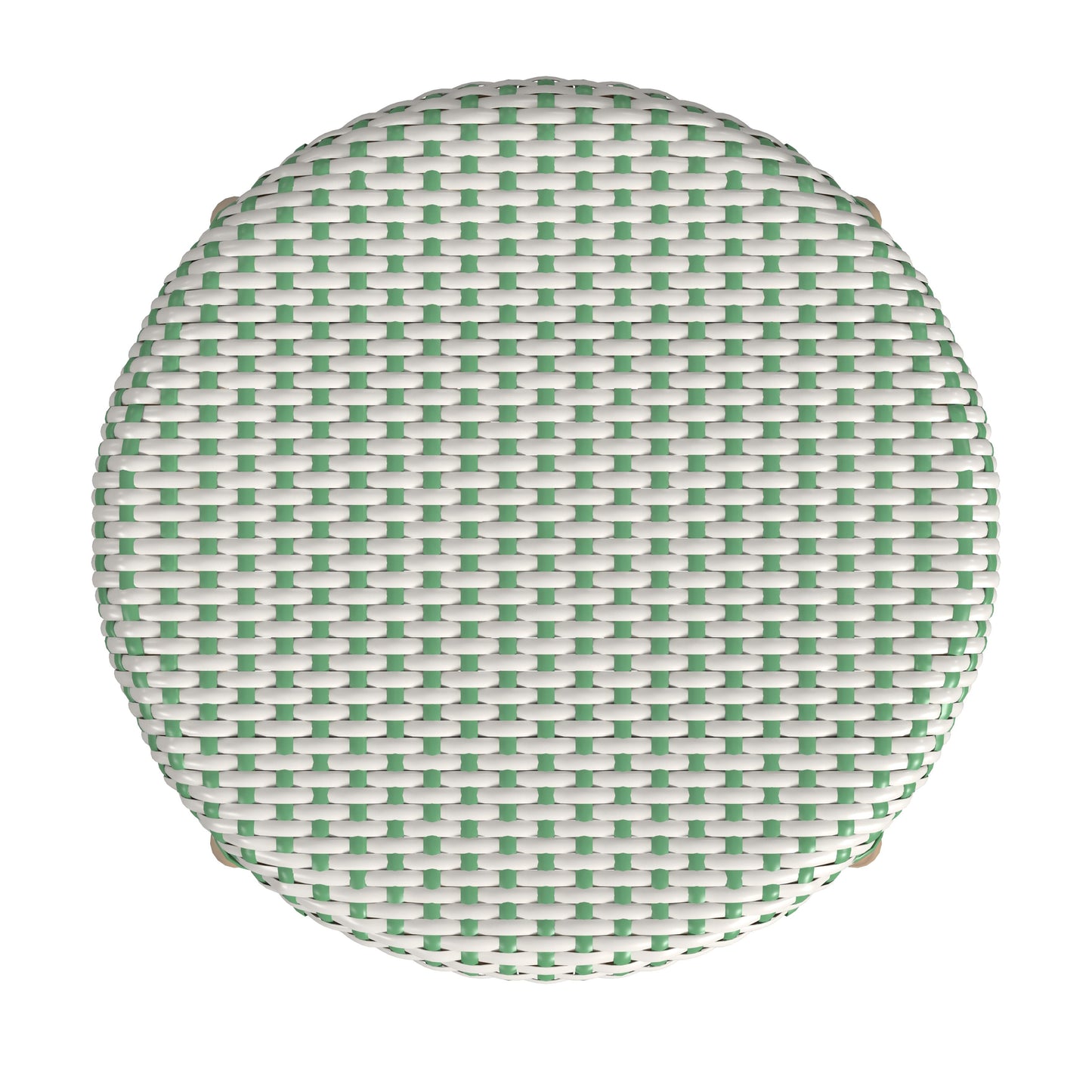 Tobias Rattan Round 24" Counter Stool in White and Green Dot 9371426
