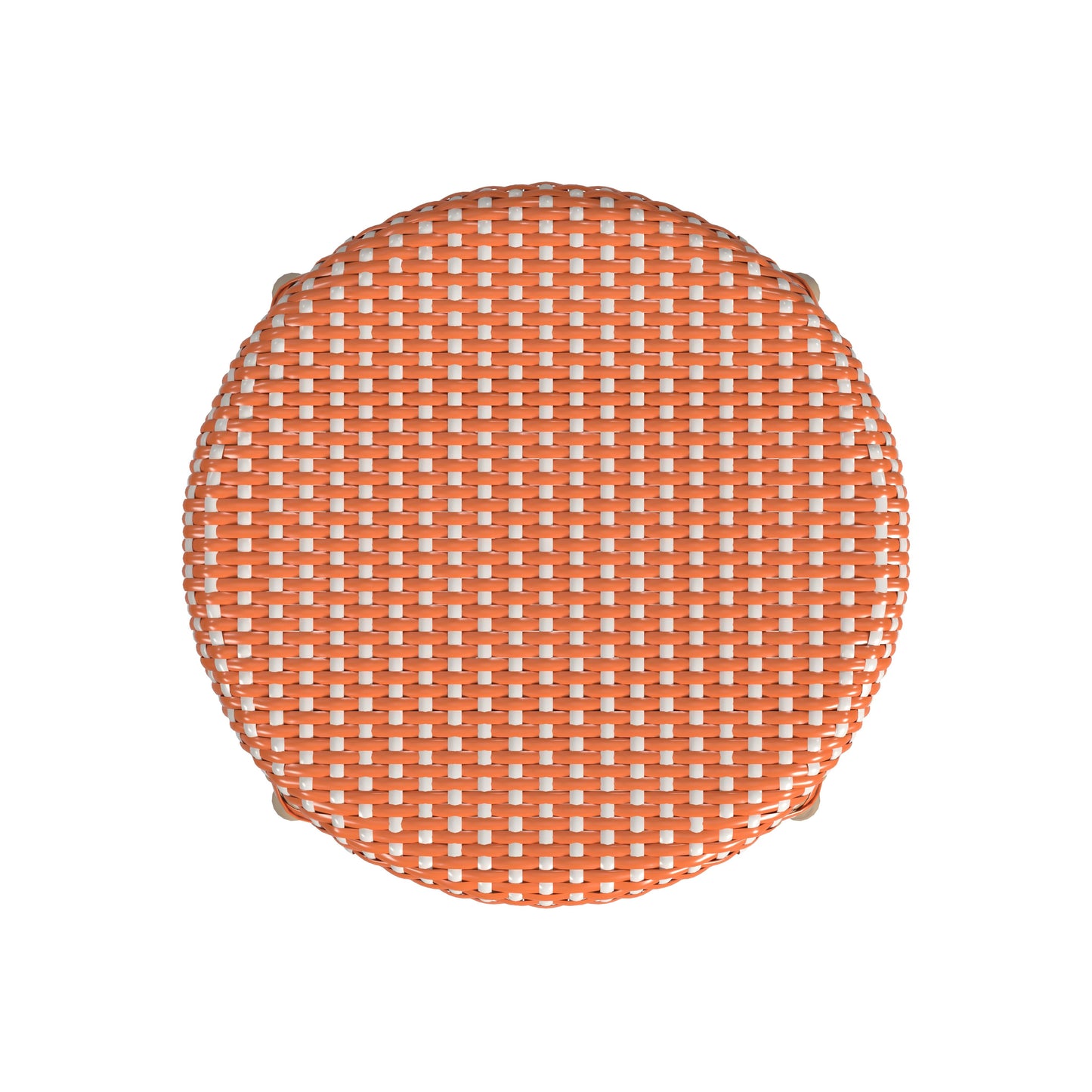 Tobias Rattan Round 24" Counter Stool in Orange and White Dot 9371427