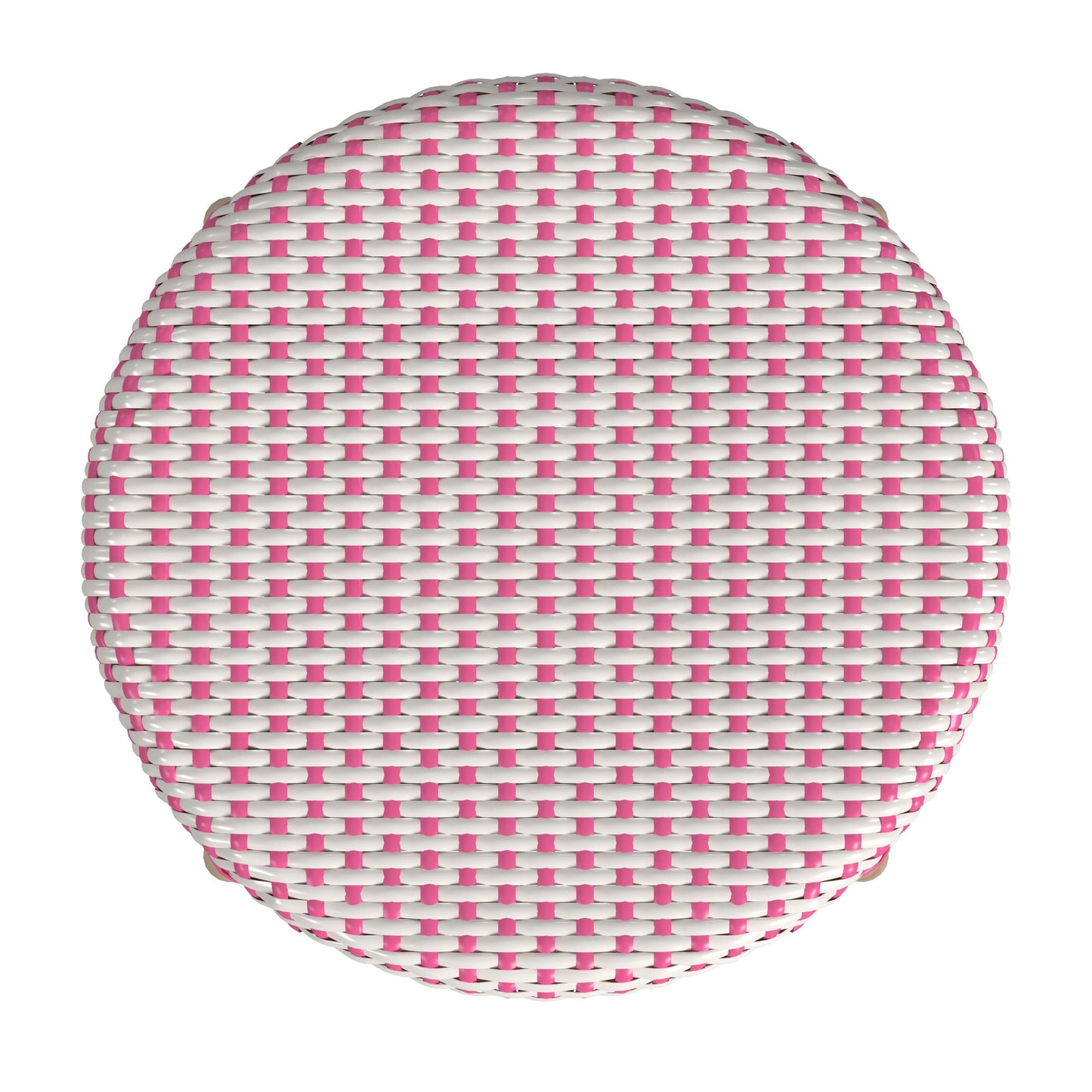 Tobias Rattan Round 24" Counter Stool in White and Pink Dot 9371428
