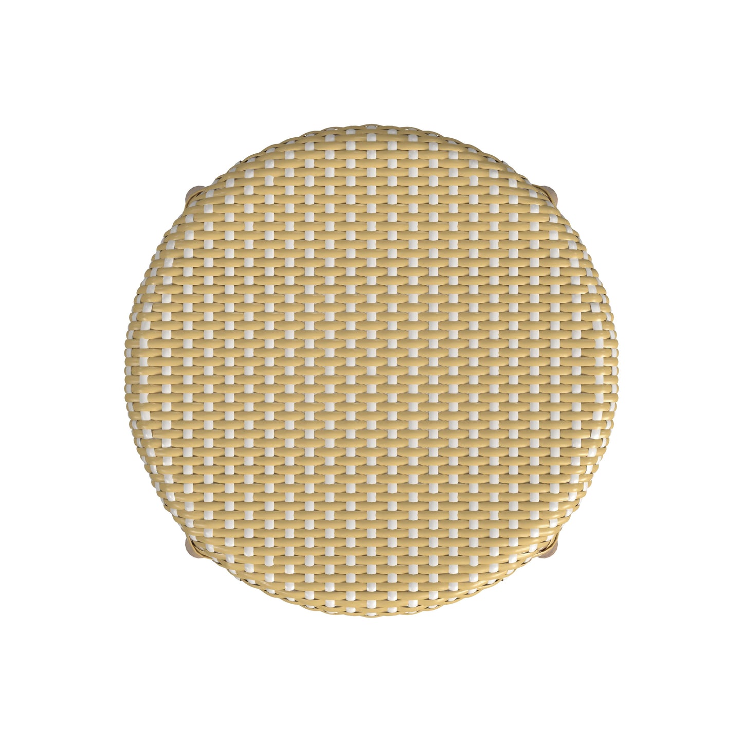 Tobias Rattan Round 24" Counter Stool in Yellow and White Dot 9371431