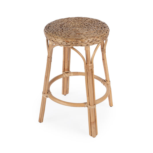 Tobias Rattan Round 24" Counter Stool in Light Brown 9371440