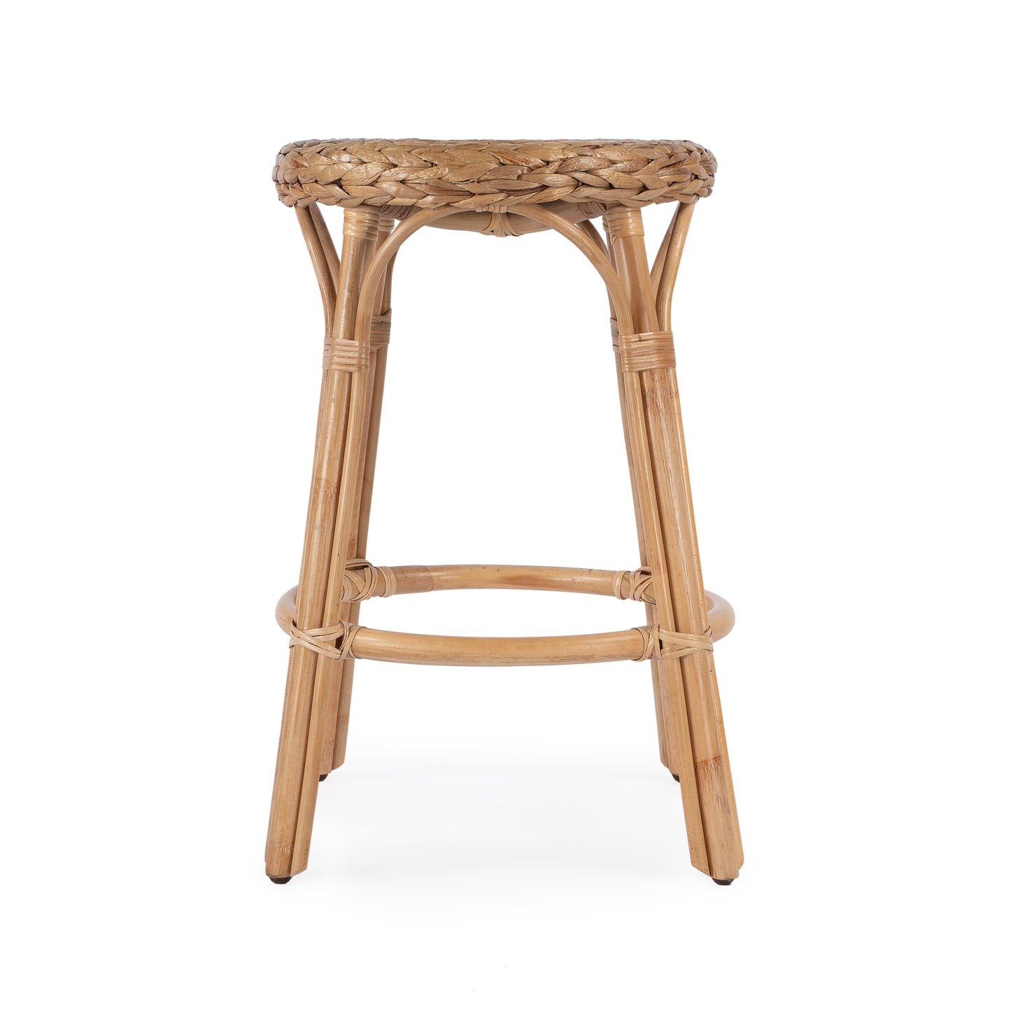 Tobias Rattan Round 24" Counter Stool in Light Brown 9371440