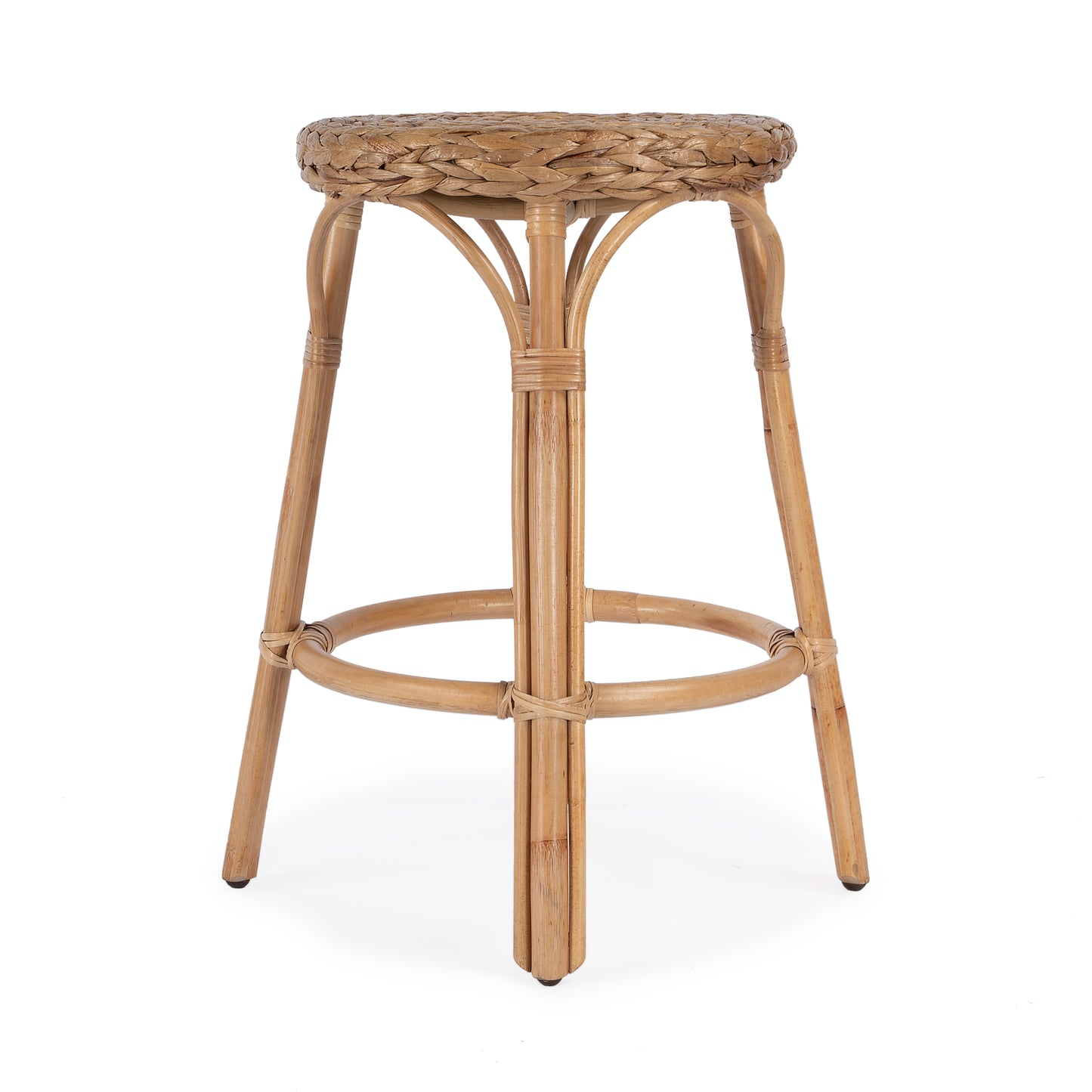 Tobias Rattan Round 24" Counter Stool in Light Brown 9371440