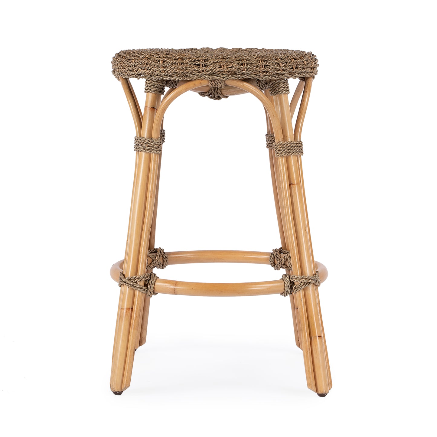 Tobias Rattan Round 24" Counter Stool in Light Brown 9371441