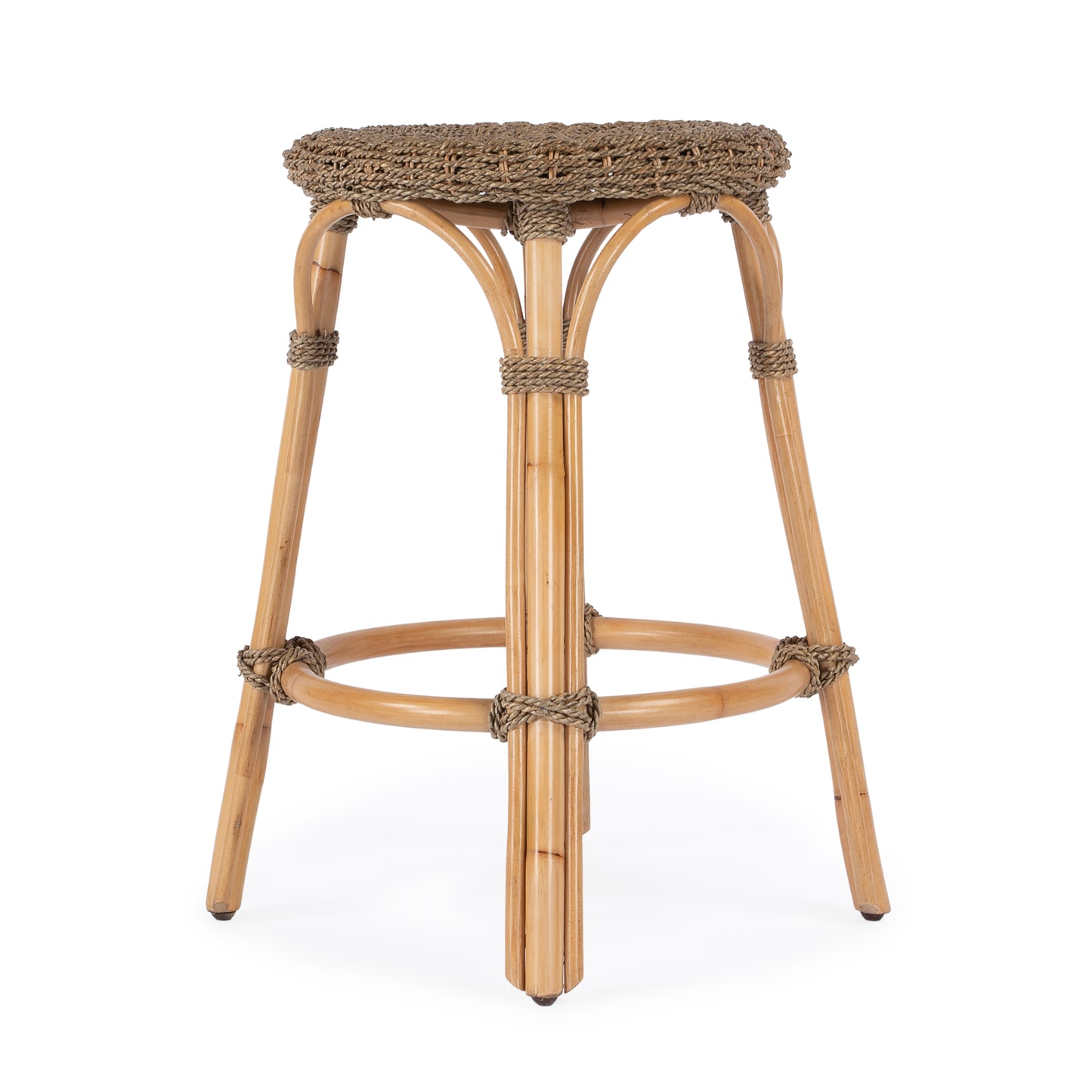 Tobias Rattan Round 24" Counter Stool in Light Brown 9371441