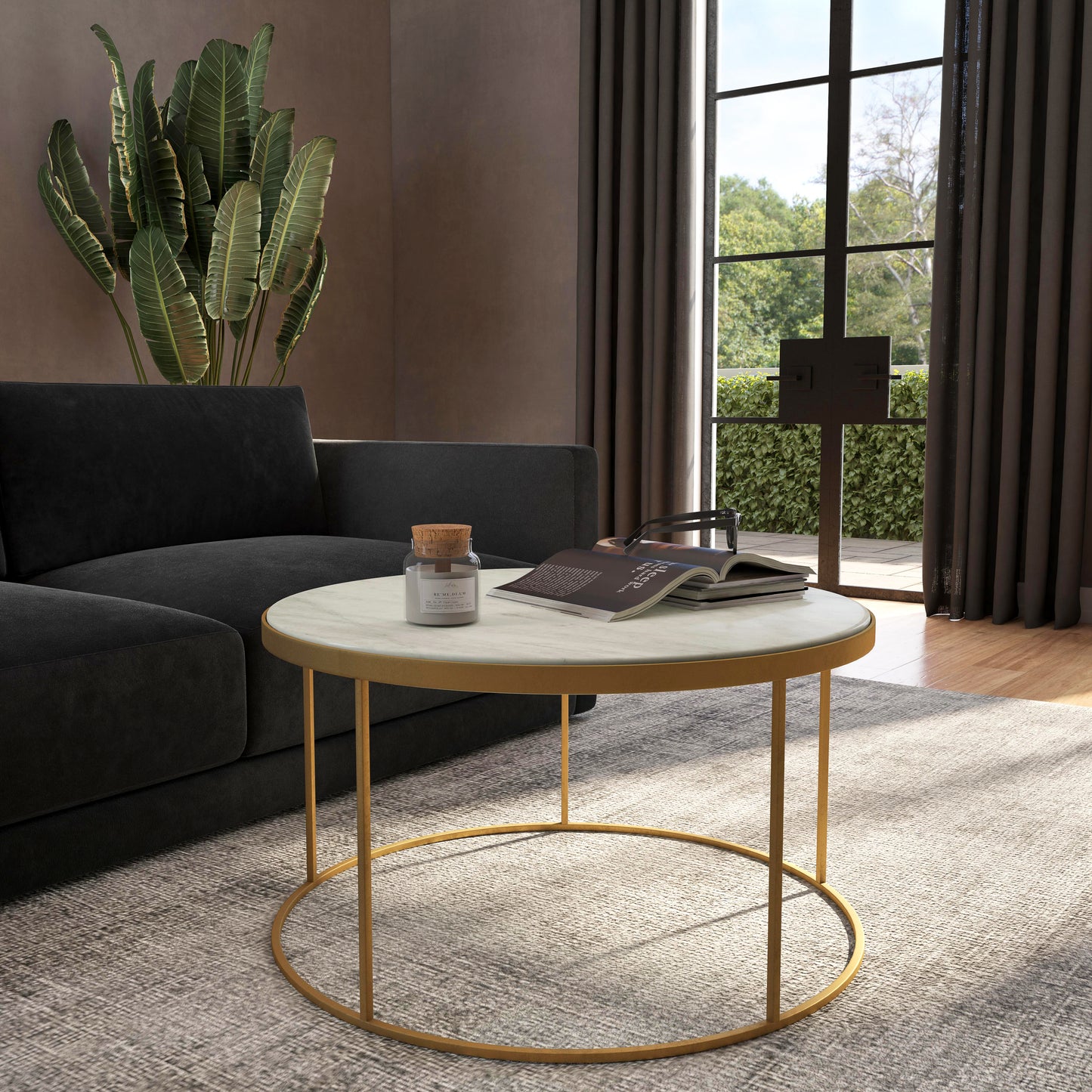 Triton Marble Coffee Table in Multi-Color  9392389