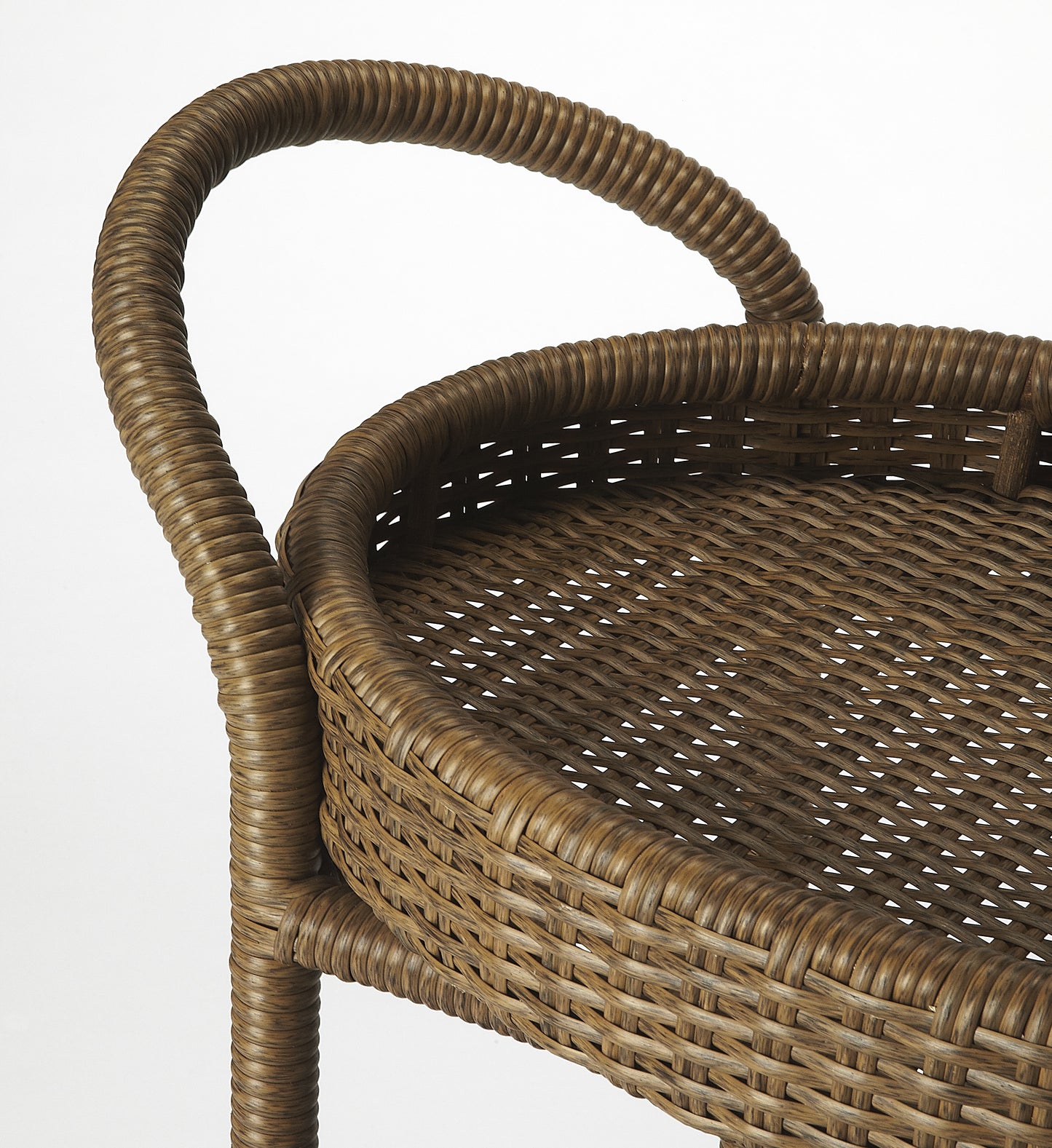 Pevita Rattan Bar Cart in Dark Brown 9396035