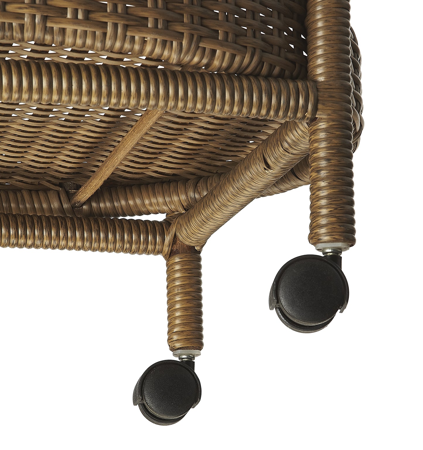 Pevita Rattan Bar Cart in Dark Brown 9396035