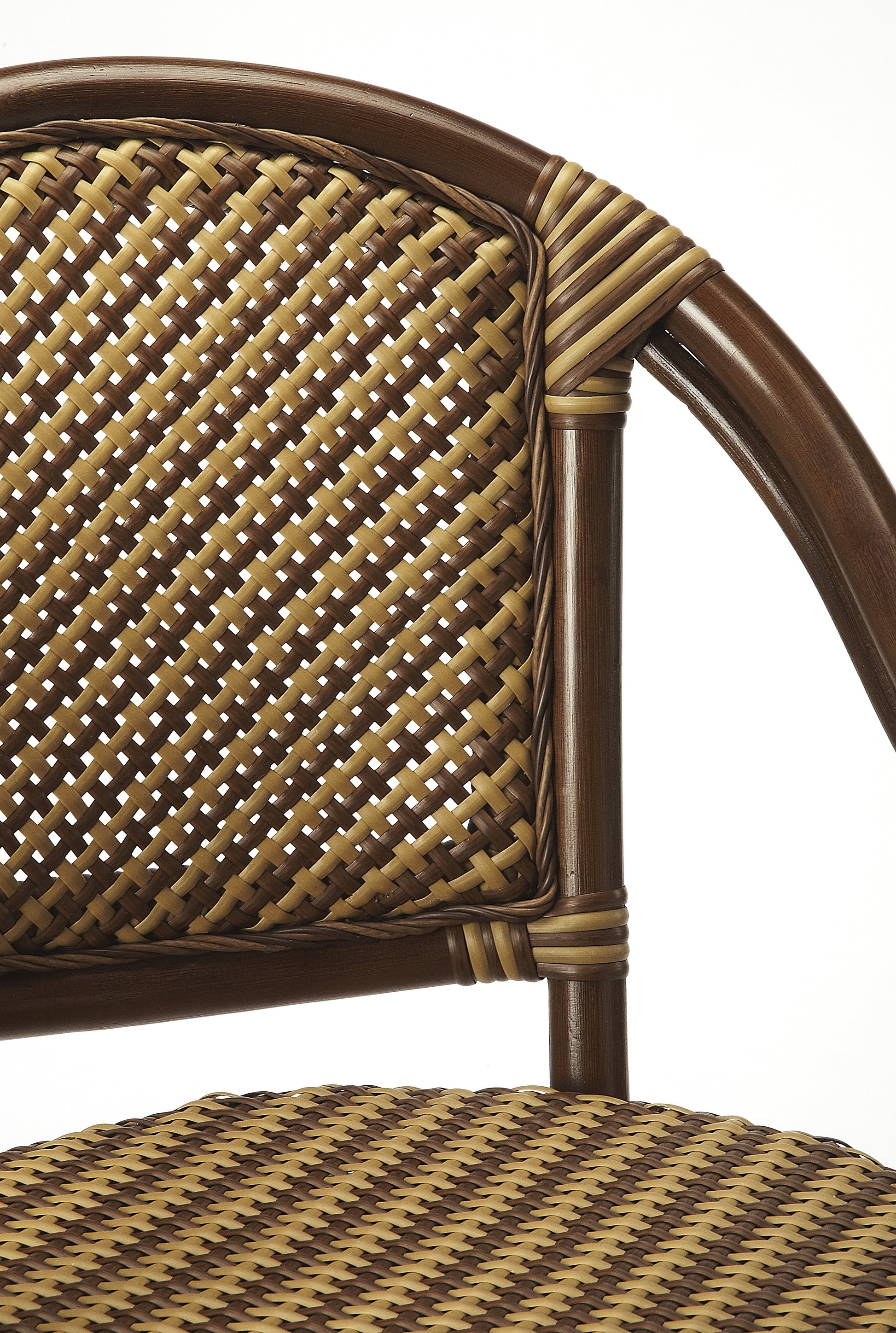 Butler Specialty Company Renata 29.75 in. Seat Height Rattan Bar Stool with Back, Multi-Color