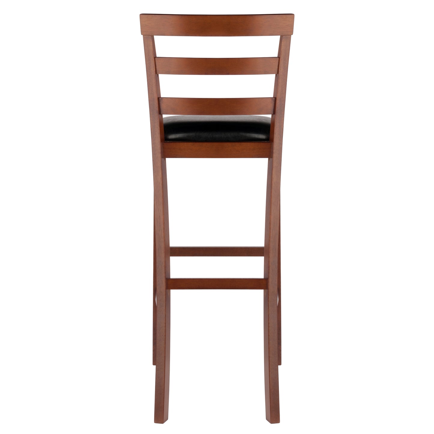 Simone 2-Pc Cushion Ladder-back Bar Stool Set, Black and Walnut