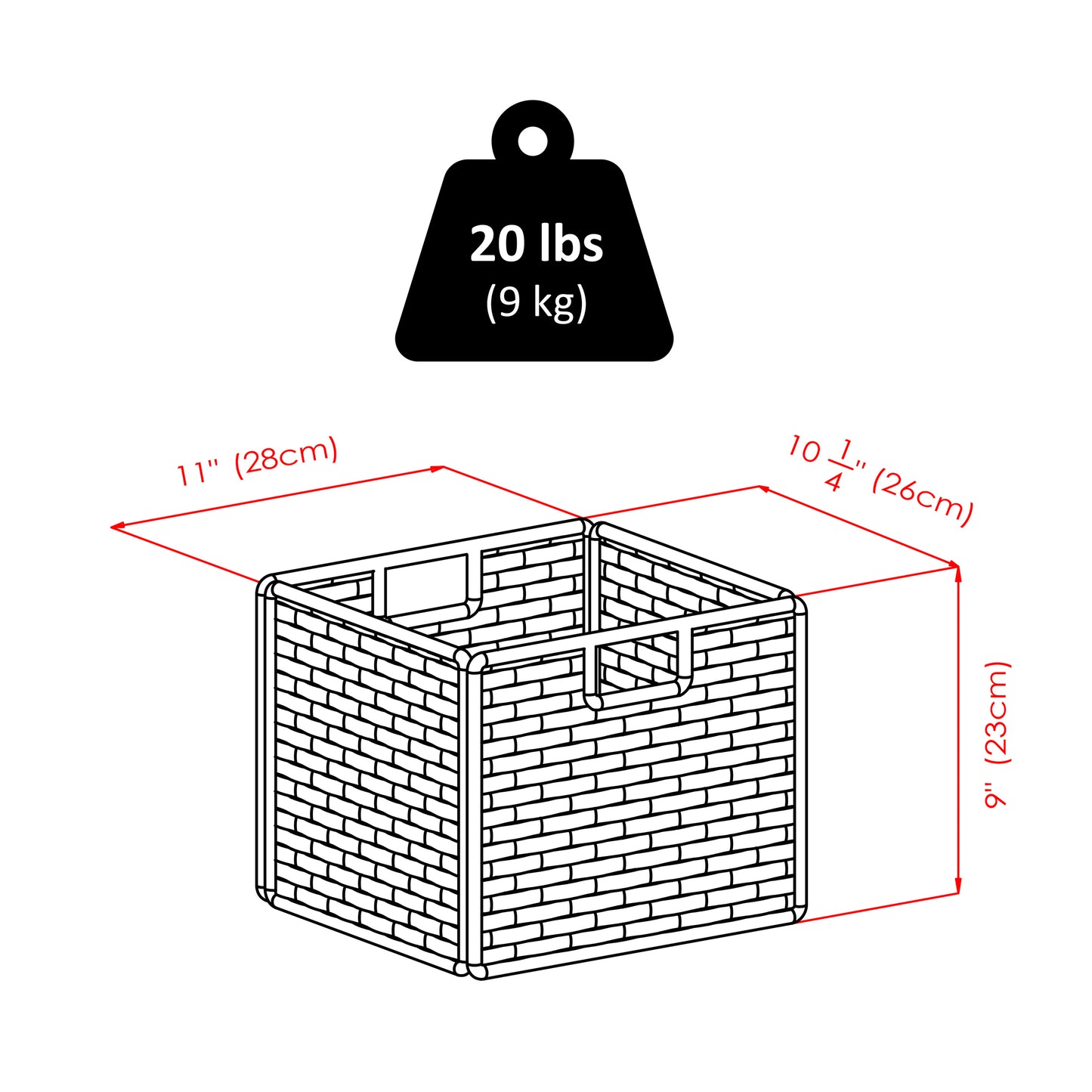 Tessa 3-Pc Foldable Woven Rope Basket Set, Walnut
