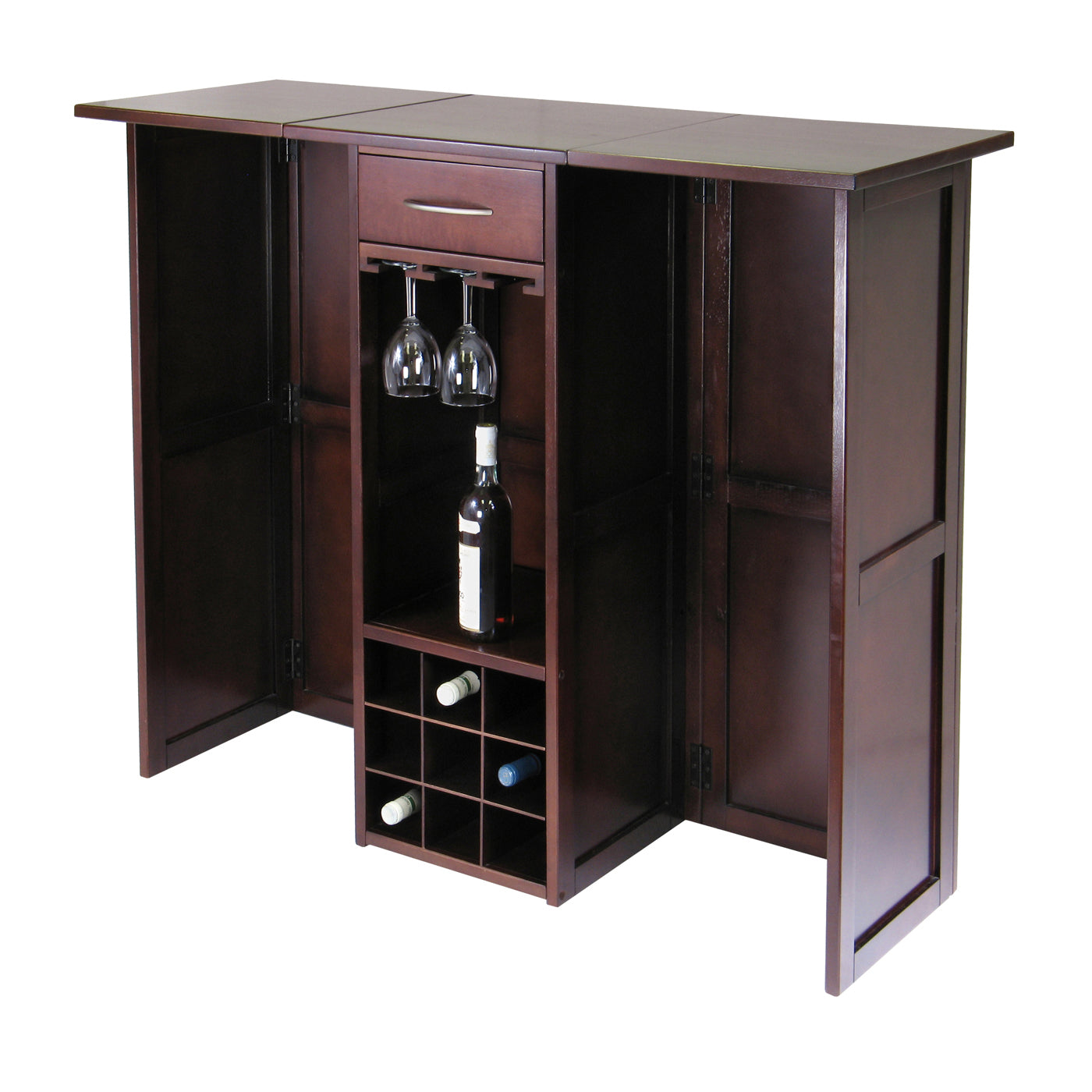Newport Expandable Entertainment Wine Bar, Walnut