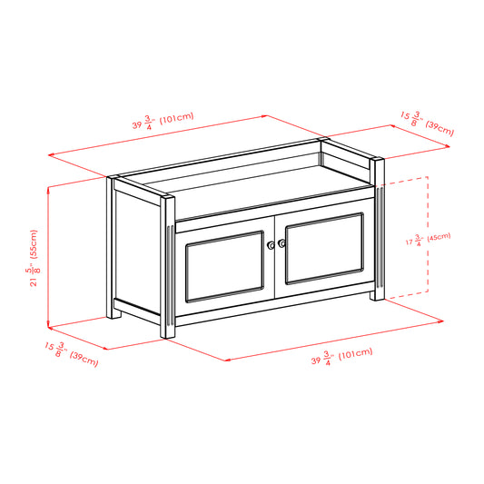 Charleston 2-Pc Storage Bench with Seat Cushion, Walnut and Espresso