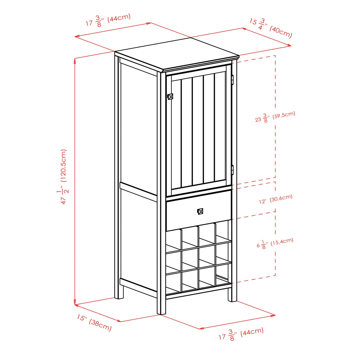 Brooke Jelly 3-Section Cupboard, Walnut