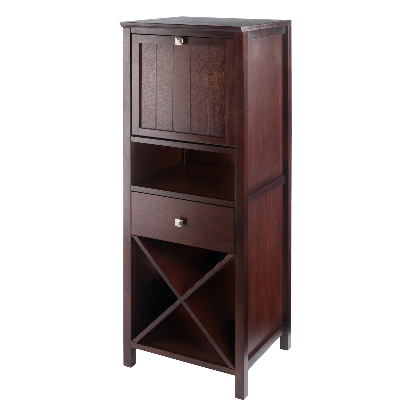 Brooke Jelly 4-Section Cupboard, Wine Storage, Walnut