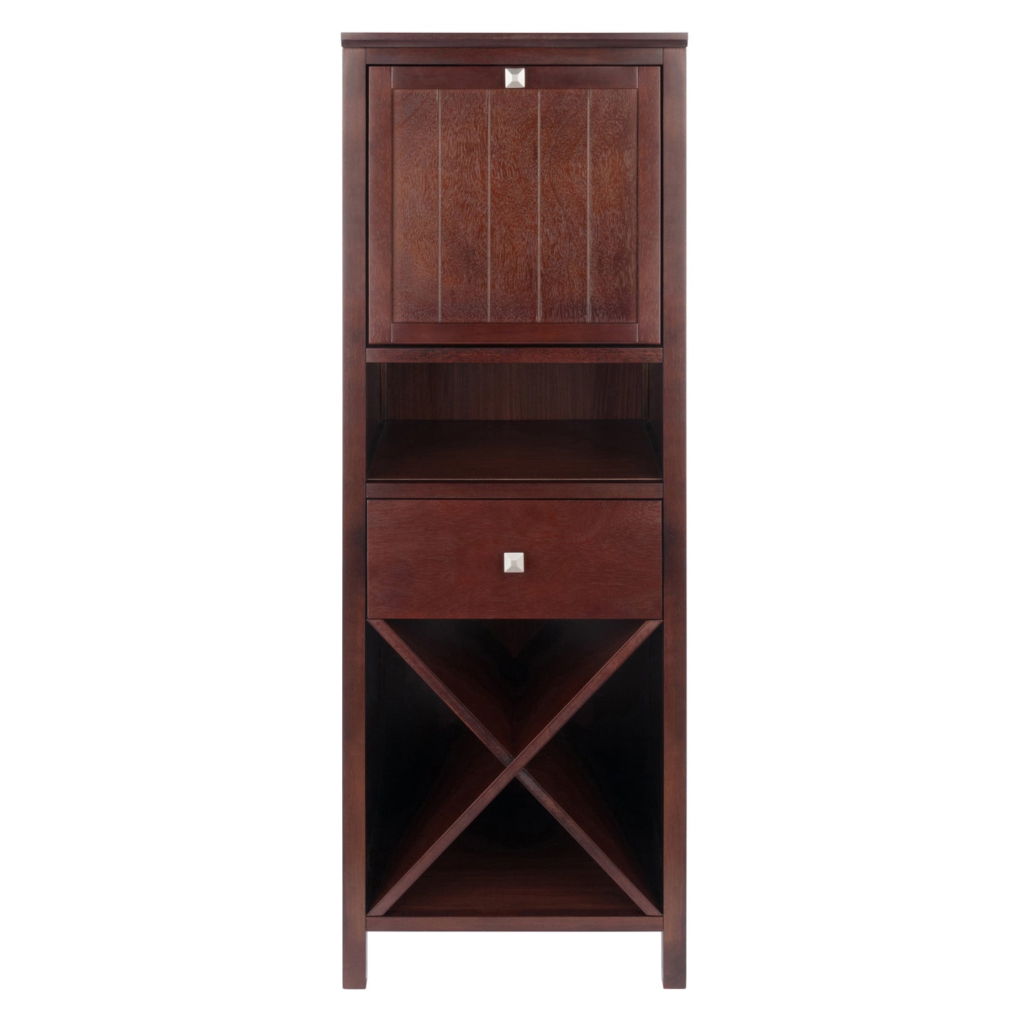 Brooke Jelly 4-Section Cupboard, Wine Storage, Walnut